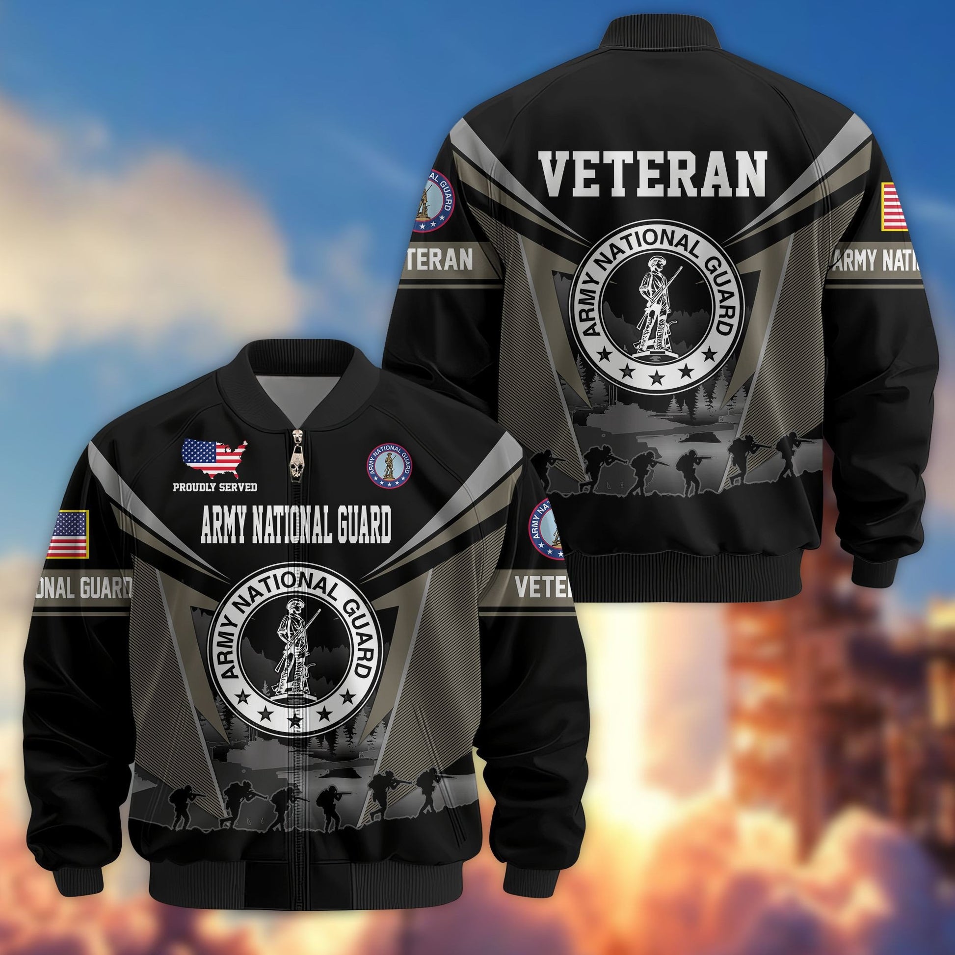 Premium US Veterans Bomber Jacket BPHN140812, Gifts For US Veterans, Gifts On Father's Day, Veterans Day.