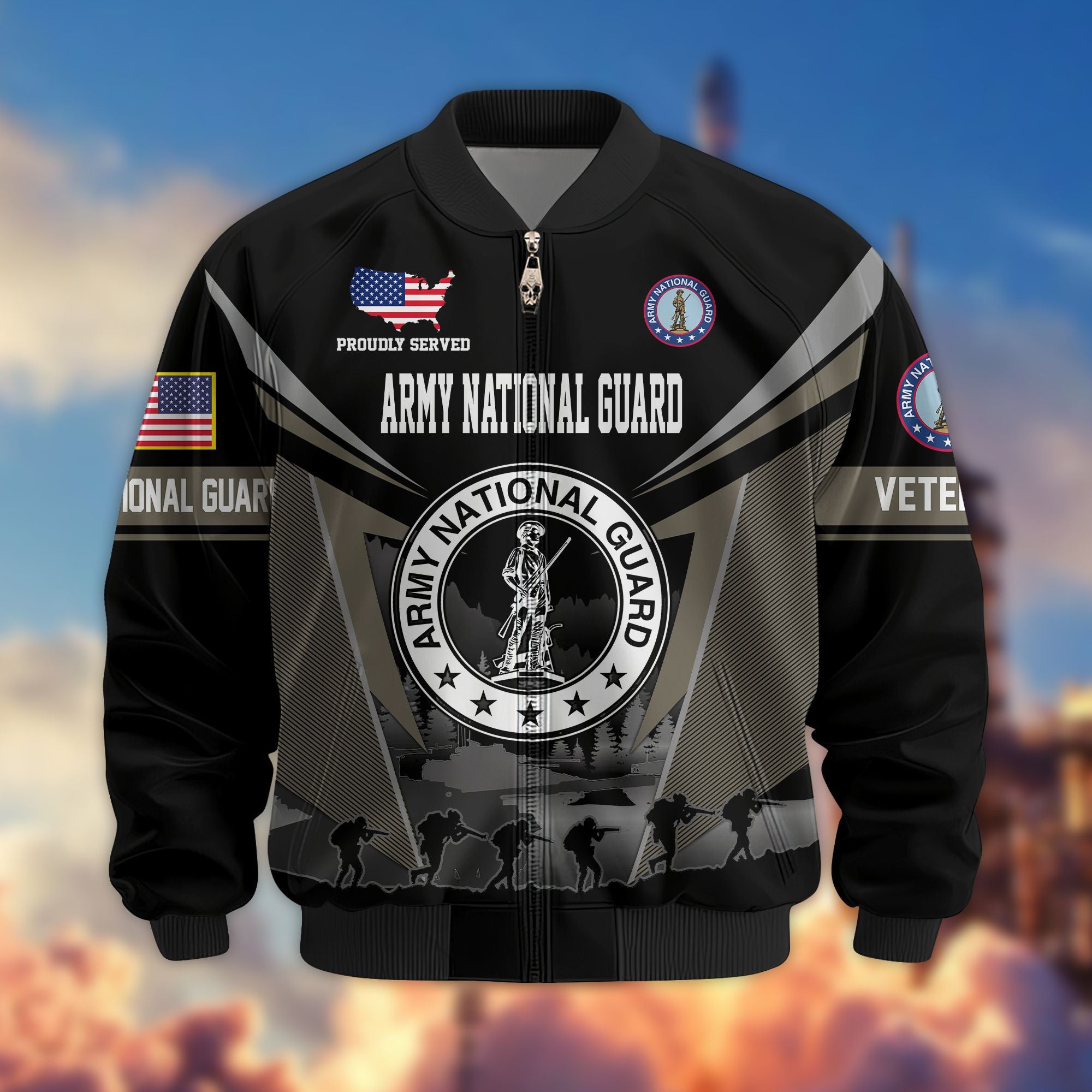 Premium US Veterans Bomber Jacket BPHN140812, Gifts For US Veterans, Gifts On Father's Day, Veterans Day.