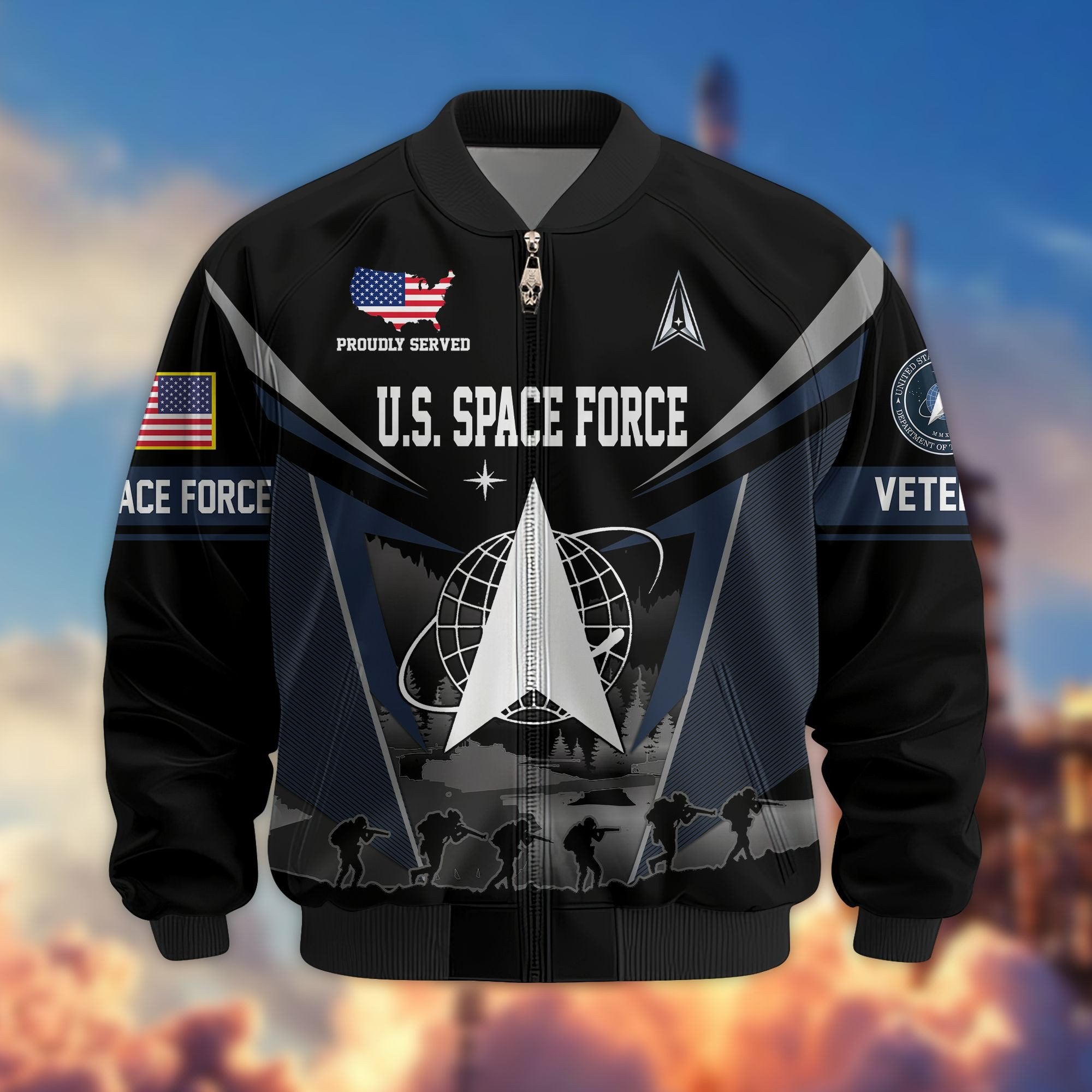 Premium US Veterans Bomber Jacket BPHN140812, Gifts For US Veterans, Gifts On Father's Day, Veterans Day.