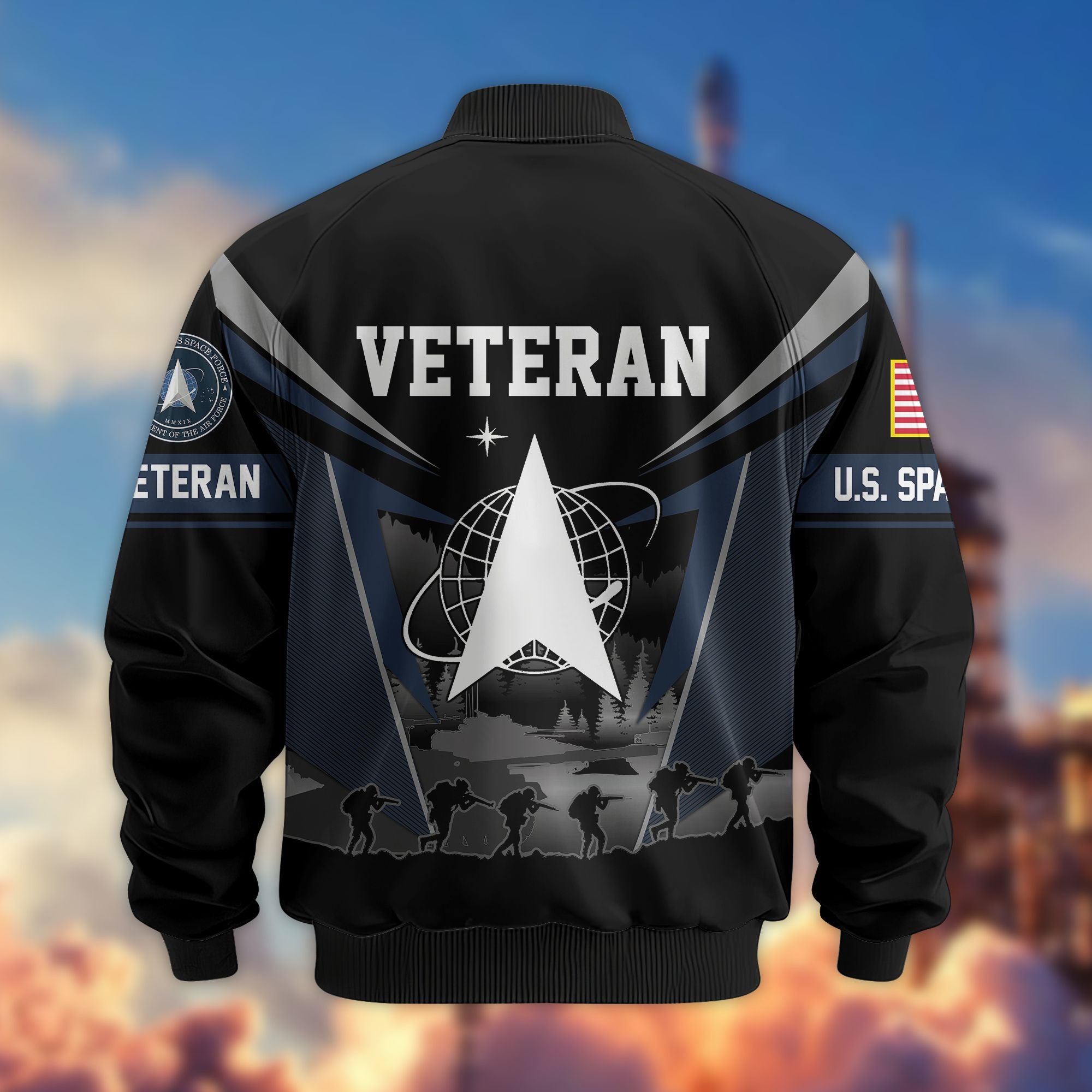 Premium US Veterans Bomber Jacket BPHN140812, Gifts For US Veterans, Gifts On Father's Day, Veterans Day.