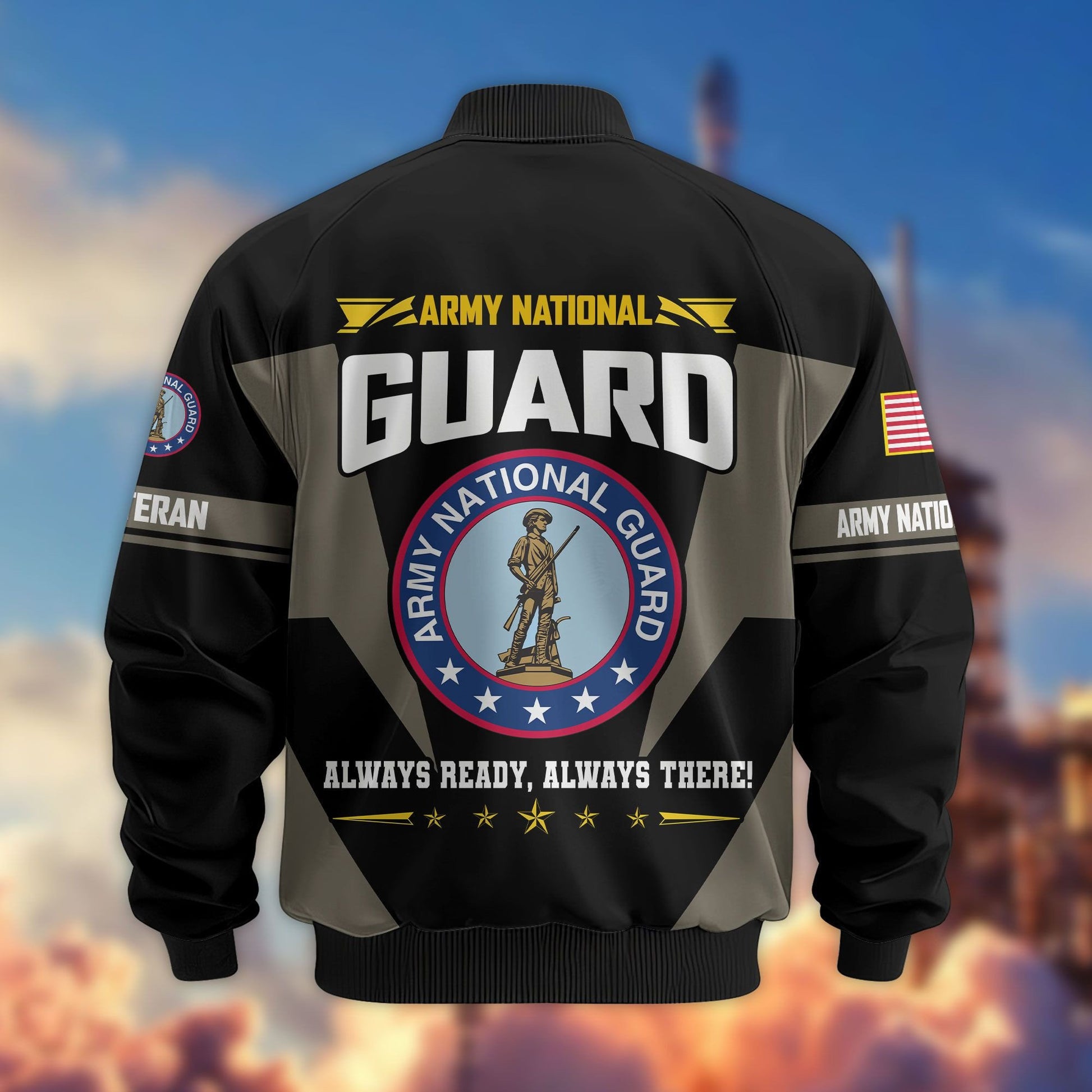 Premium US Veterans Bomber Jacket ATTN250821, Gifts For US Veterans, Gifts On Father's Day, Veterans Day.