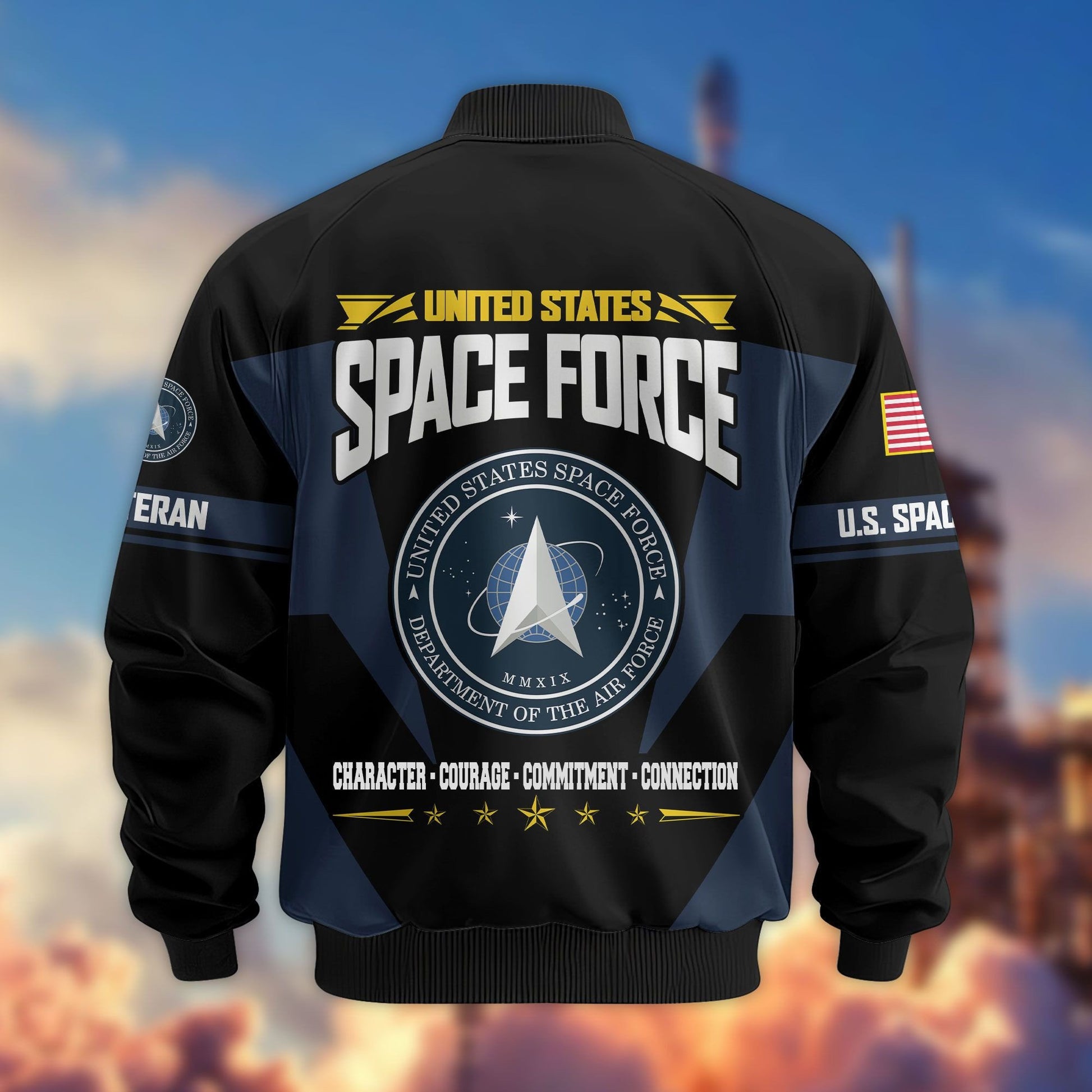 Premium US Veterans Bomber Jacket ATTN250821, Gifts For US Veterans, Gifts On Father's Day, Veterans Day.