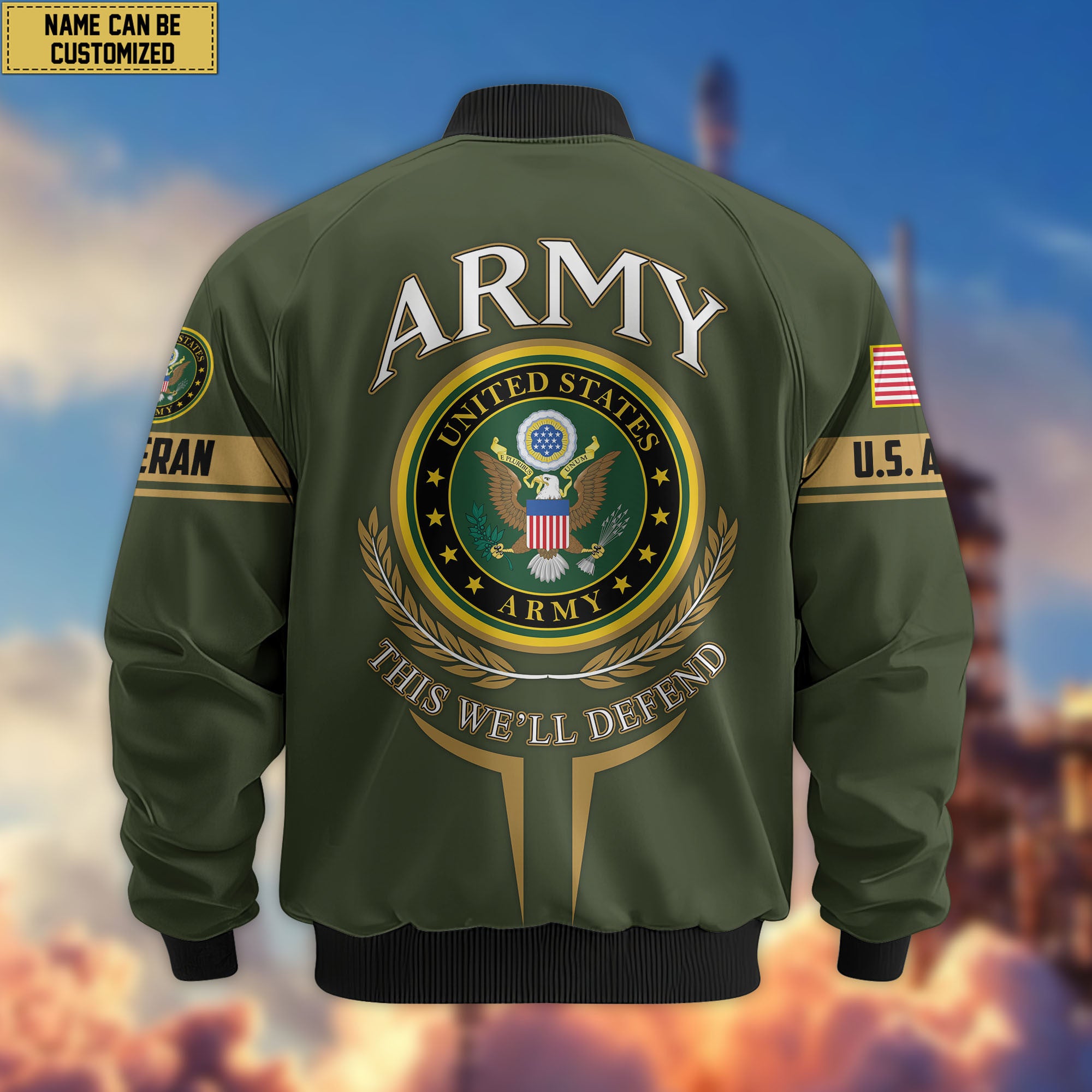 Premium Custom US Veterans Bomber Jacket CPVC080901, Gifts For US Veterans, Gifts On Father's Day, Veterans Day.