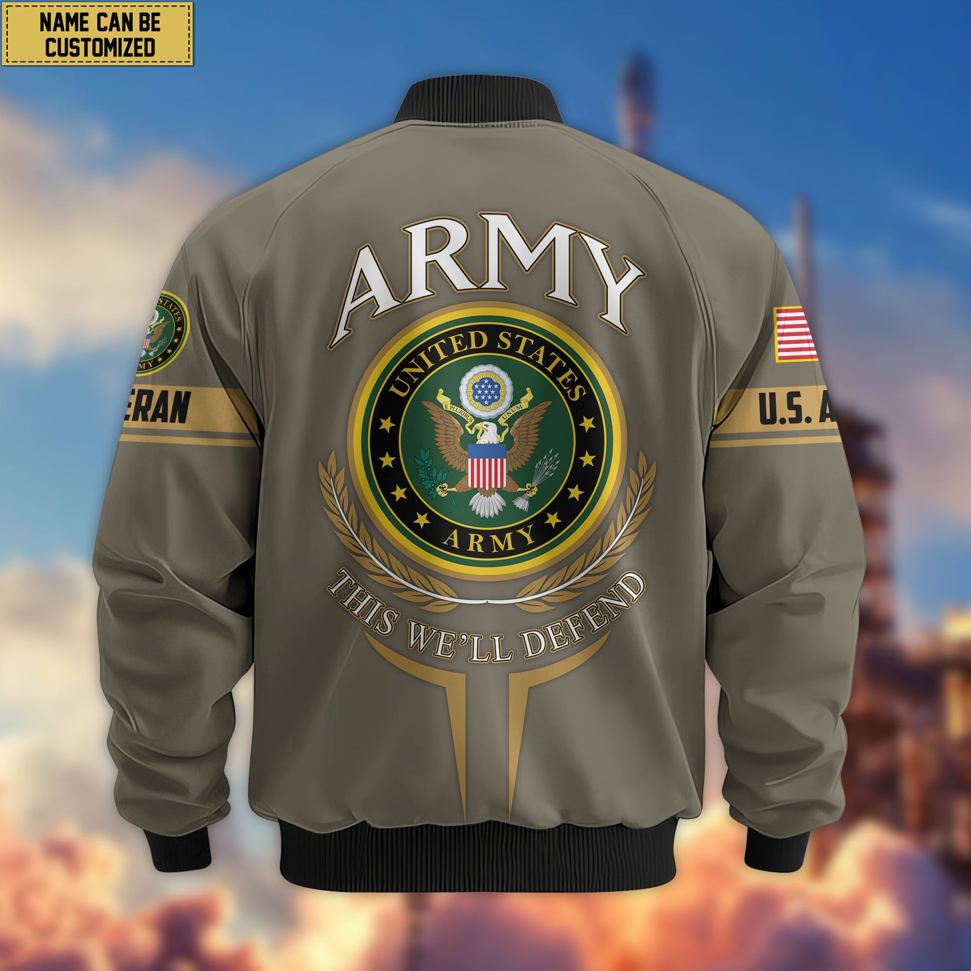 Premium Custom US Veterans Bomber Jacket CPVC080901, Gifts For US Veterans, Gifts On Father's Day, Veterans Day.