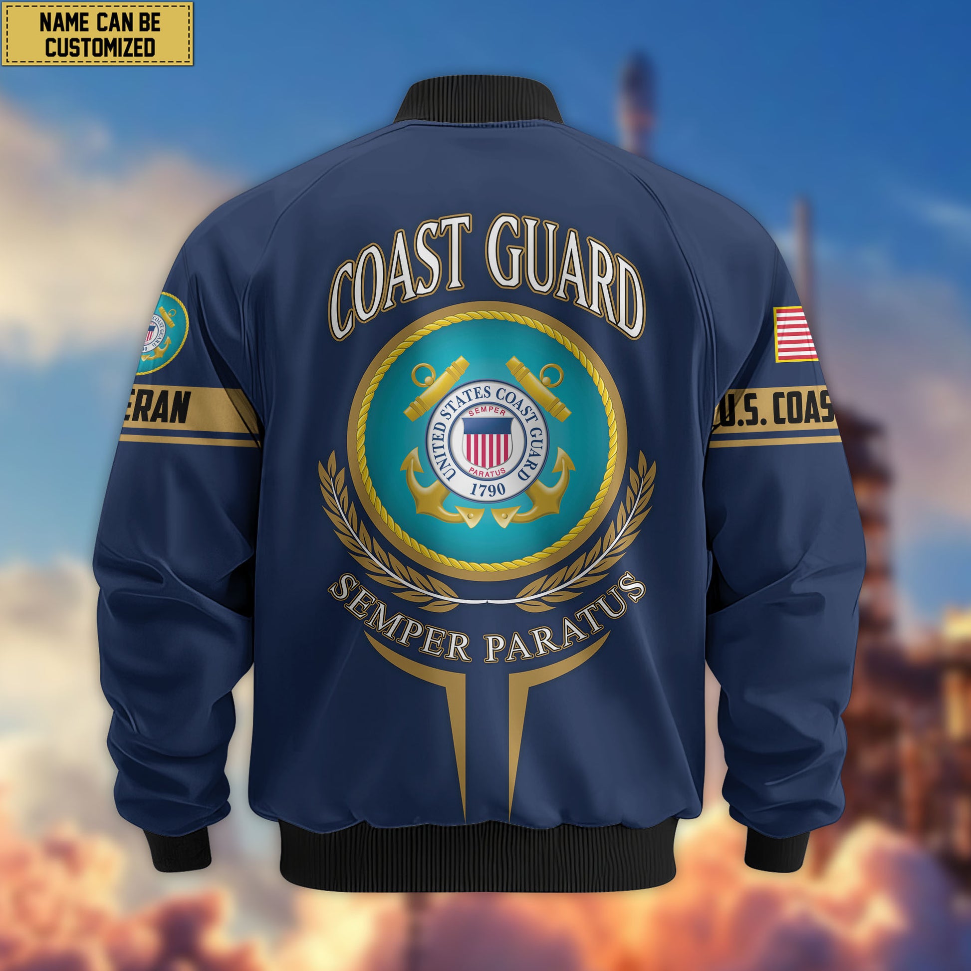 Premium Custom US Veterans Bomber Jacket CPVC080901, Gifts For US Veterans, Gifts On Father's Day, Veterans Day.