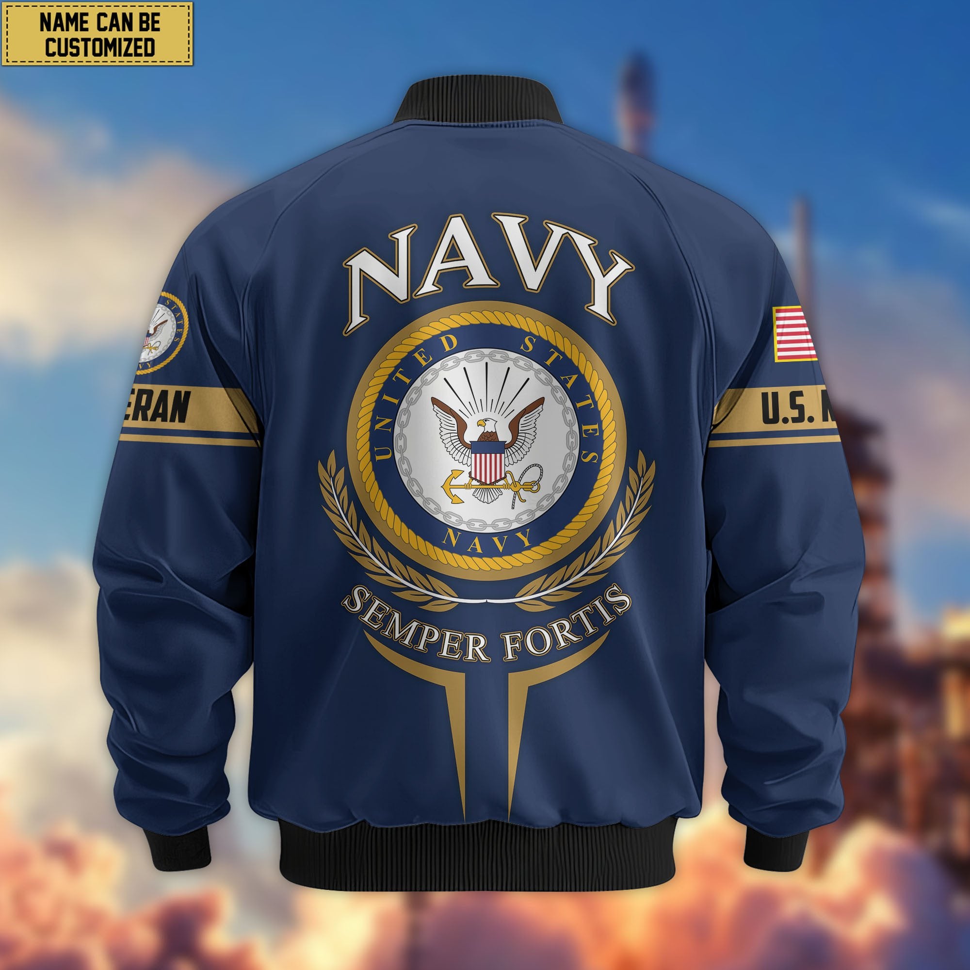Premium Custom US Veterans Bomber Jacket CPVC080901, Gifts For US Veterans, Gifts On Father's Day, Veterans Day.