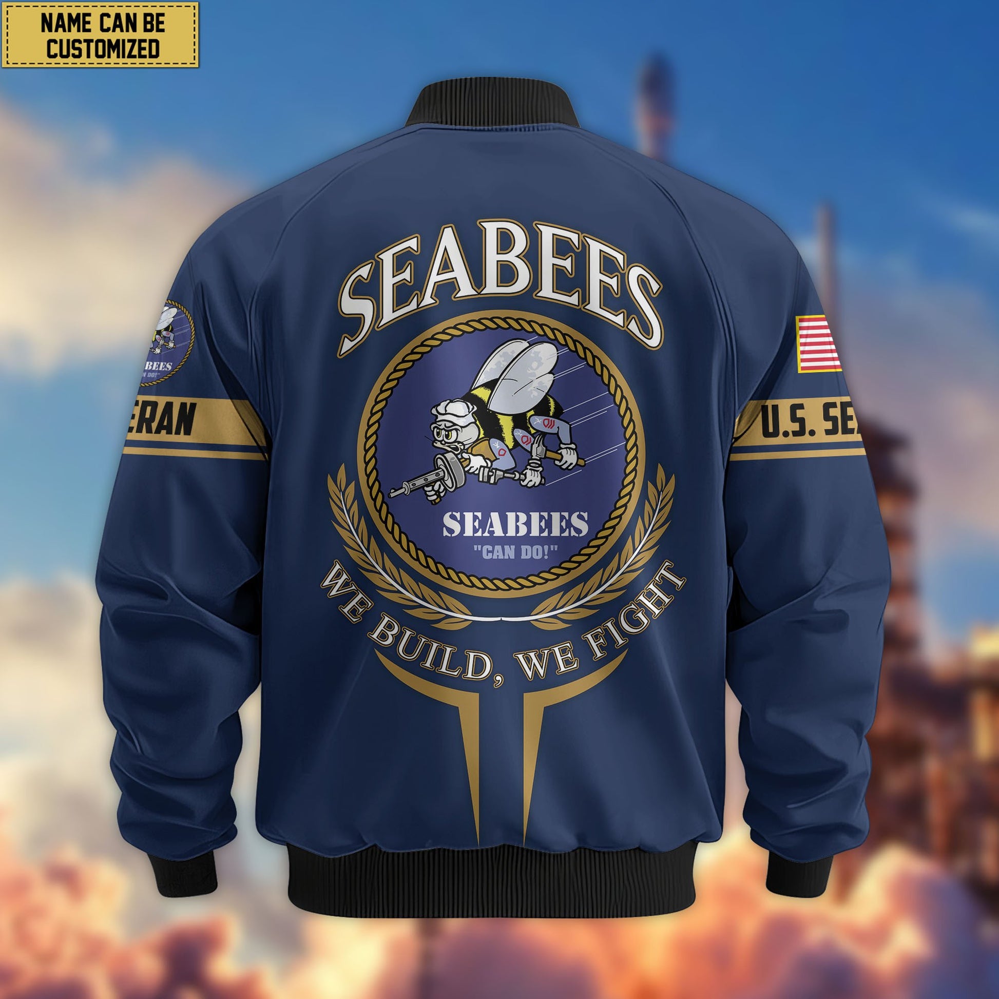 Premium Custom US Veterans Bomber Jacket CPVC080901, Gifts For US Veterans, Gifts On Father's Day, Veterans Day.