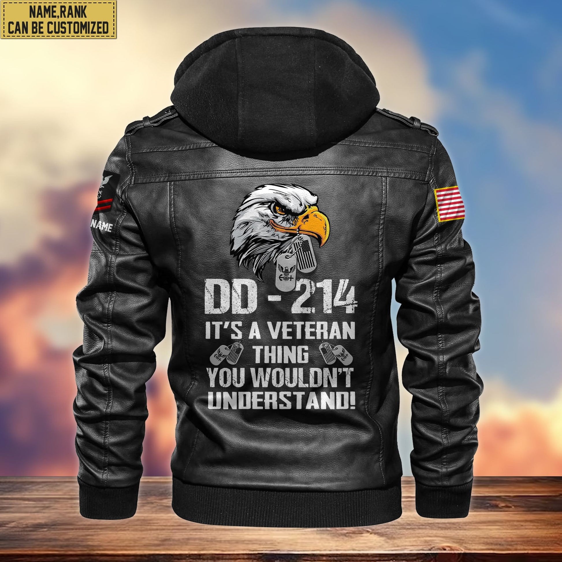 Premium Custom US Navy Veteran Leather Jacket VPVC701402, Gifts For Navy Veteran, Gifts On Father's Day, Armed Forces Day, Veterans Day.