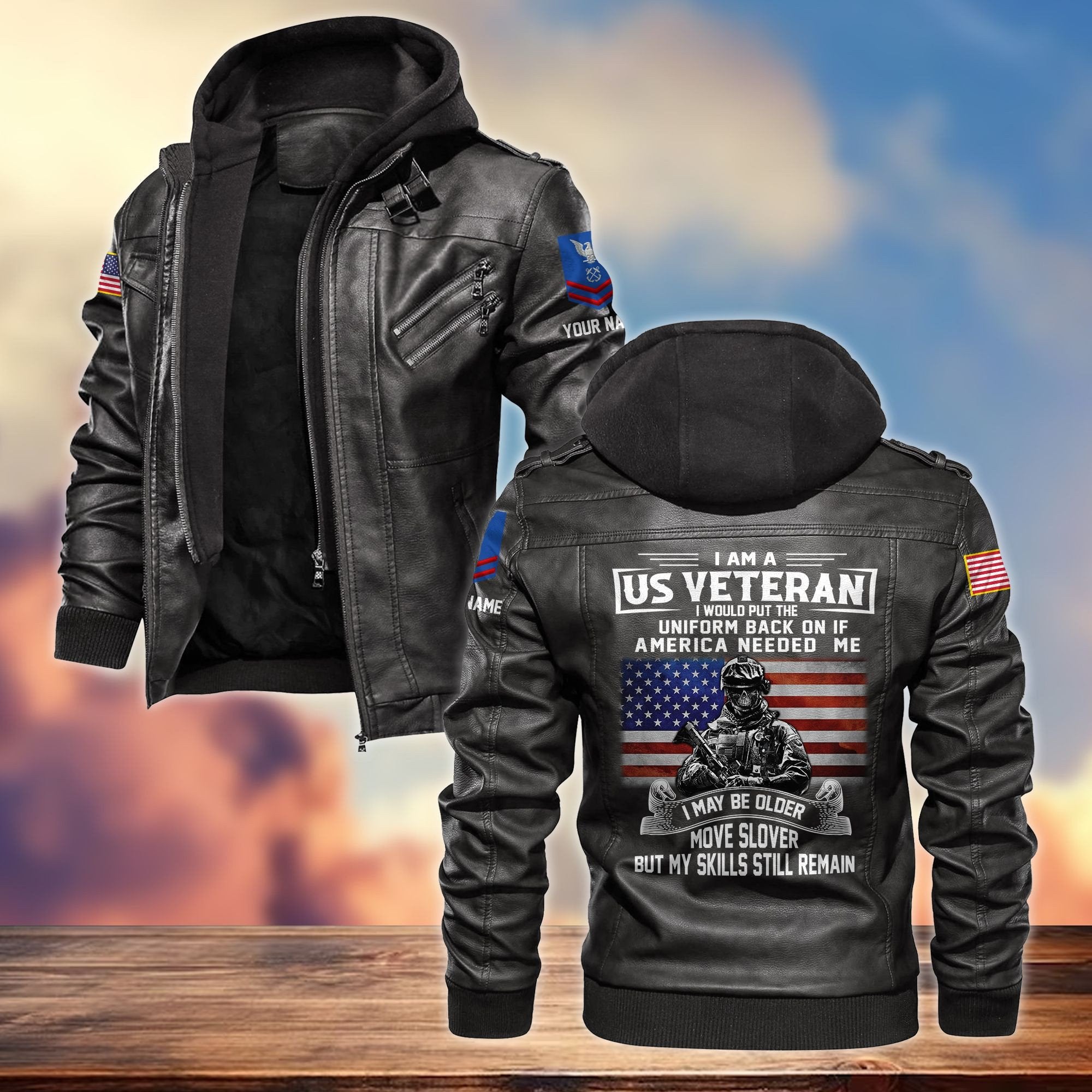 Premium Custom USCG Veteran Leather Jacket VPVC701505, Gifts For Coast Guard Veteran, Gifts On Father's Day, Armed Forces Day, Veterans Day.