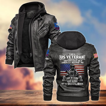 Premium Custom USCG Veteran Leather Jacket VPVC701505, Gifts For Coast Guard Veteran, Gifts On Father's Day, Armed Forces Day, Veterans Day.
