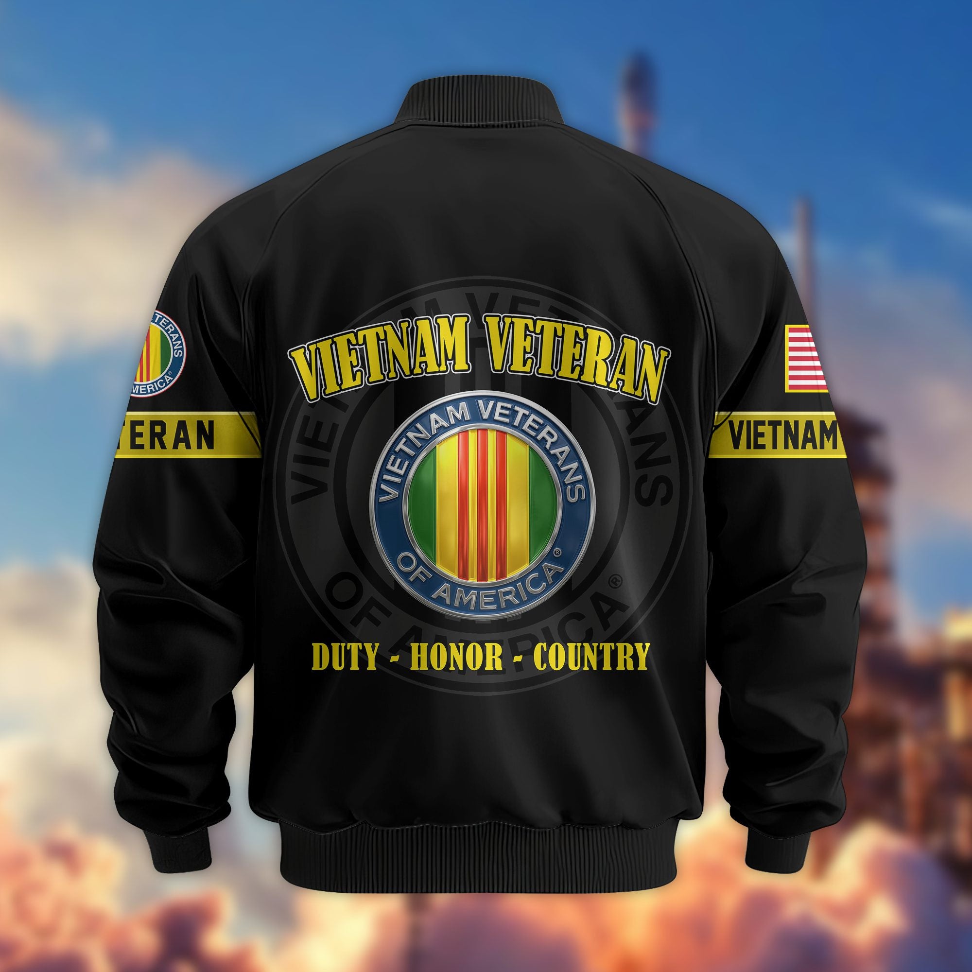 Premium US Veterans Bomber Jacket BPHN190814, Gifts For US Veterans, Gifts On Father's Day, Veterans Day.