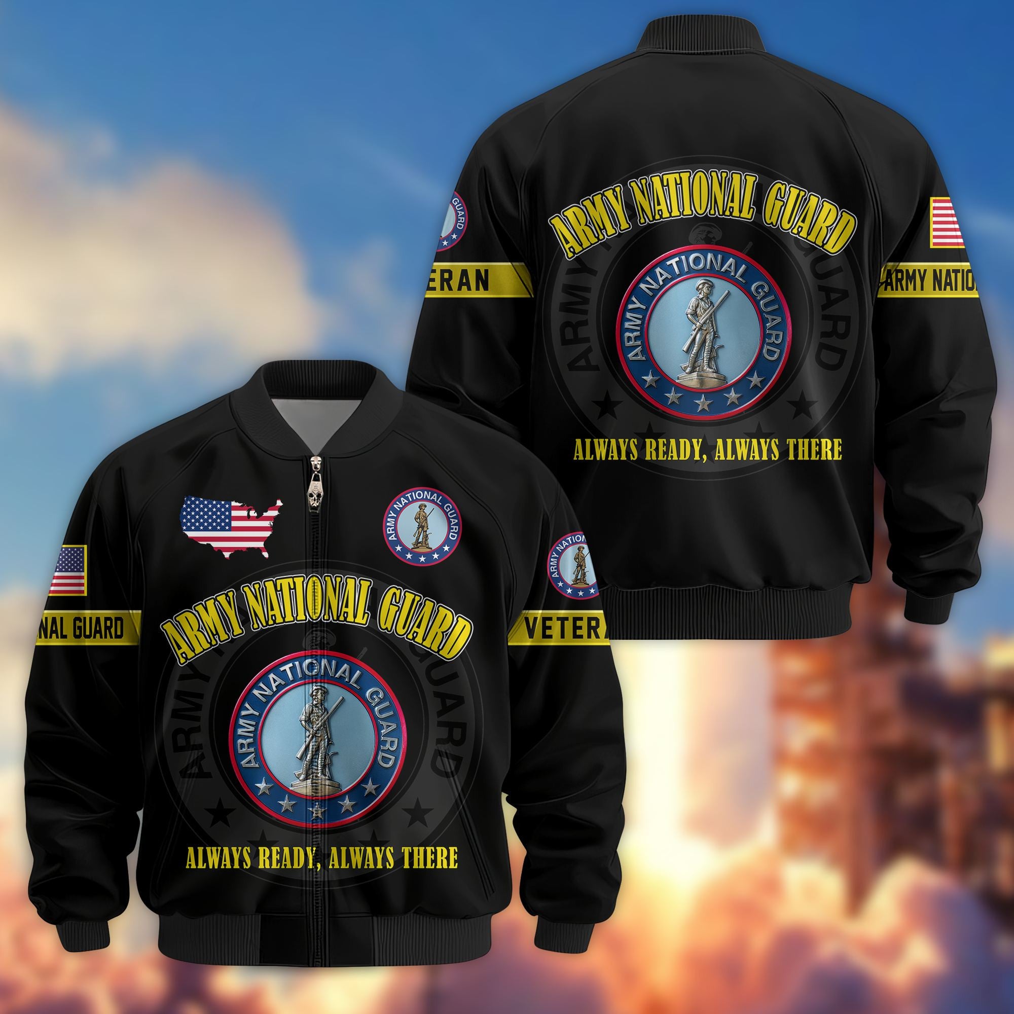 Premium US Veterans Bomber Jacket BPHN190814, Gifts For US Veterans, Gifts On Father's Day, Veterans Day.