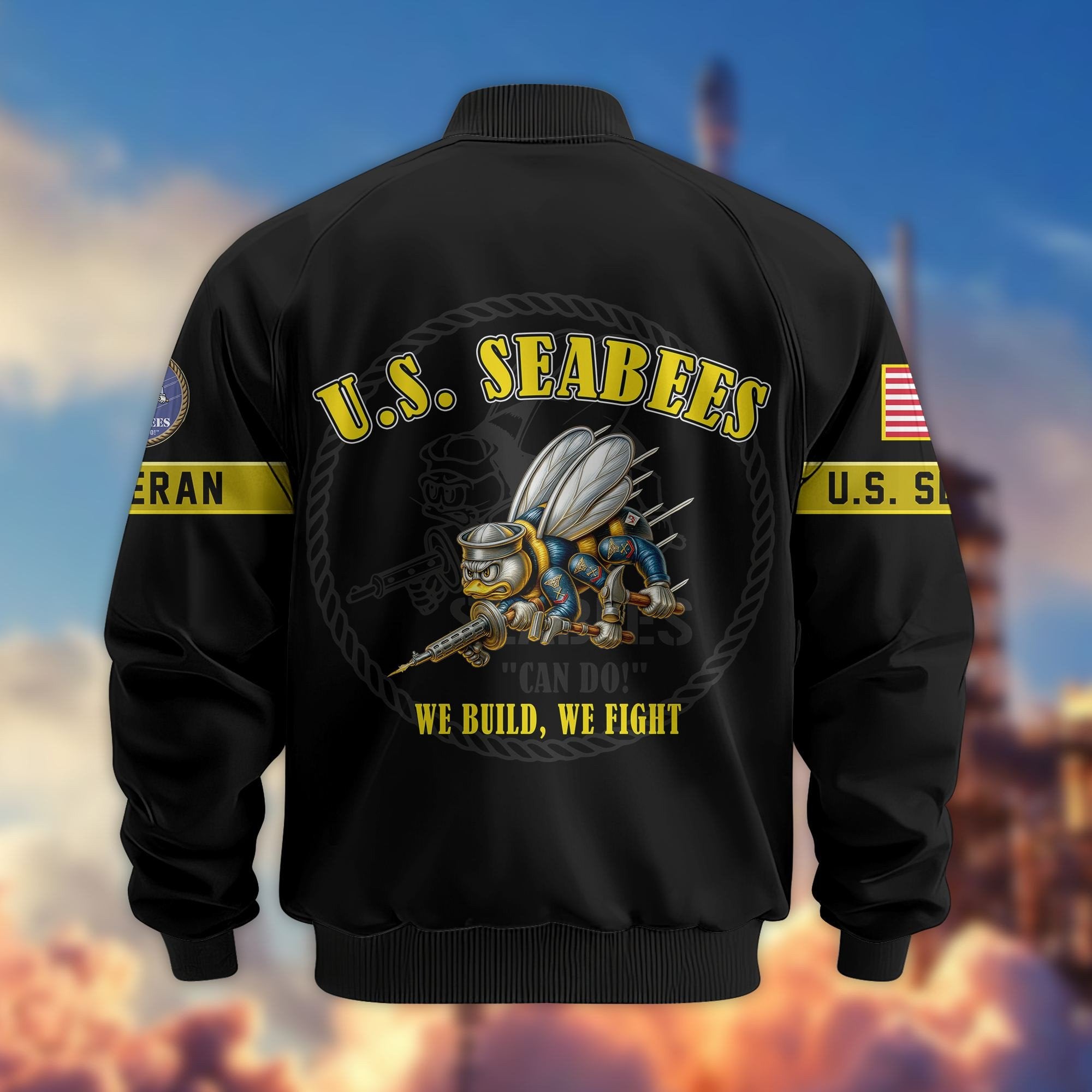 Premium US Veterans Bomber Jacket BPHN190814, Gifts For US Veterans, Gifts On Father's Day, Veterans Day.