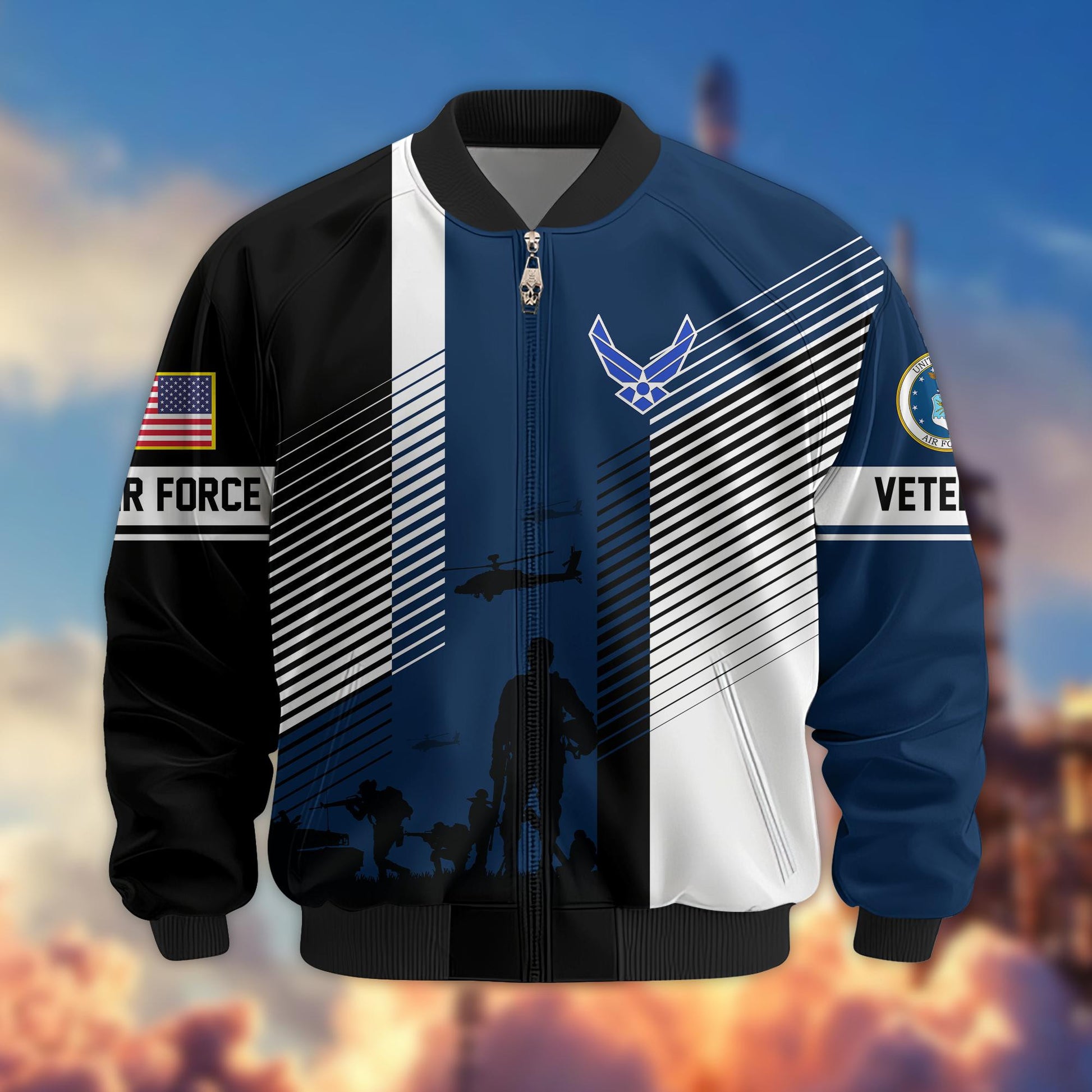Premium US Veterans Bomber Jacket BPHN140811, Gifts For US Veterans, Gifts On Father's Day, Veterans Day.