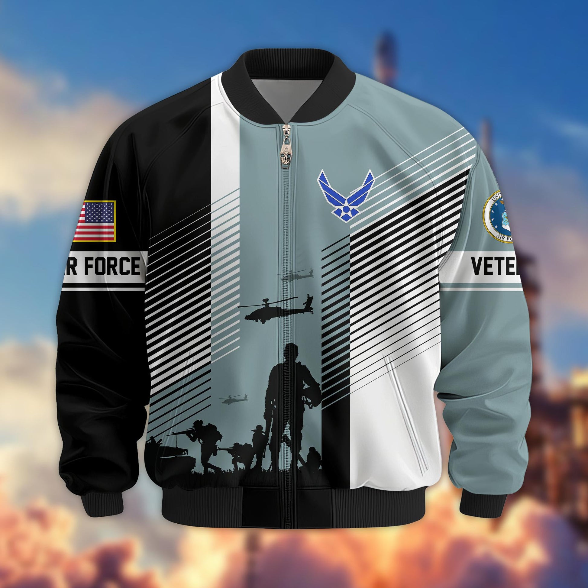 Premium US Veterans Bomber Jacket BPHN140811, Gifts For US Veterans, Gifts On Father's Day, Veterans Day.