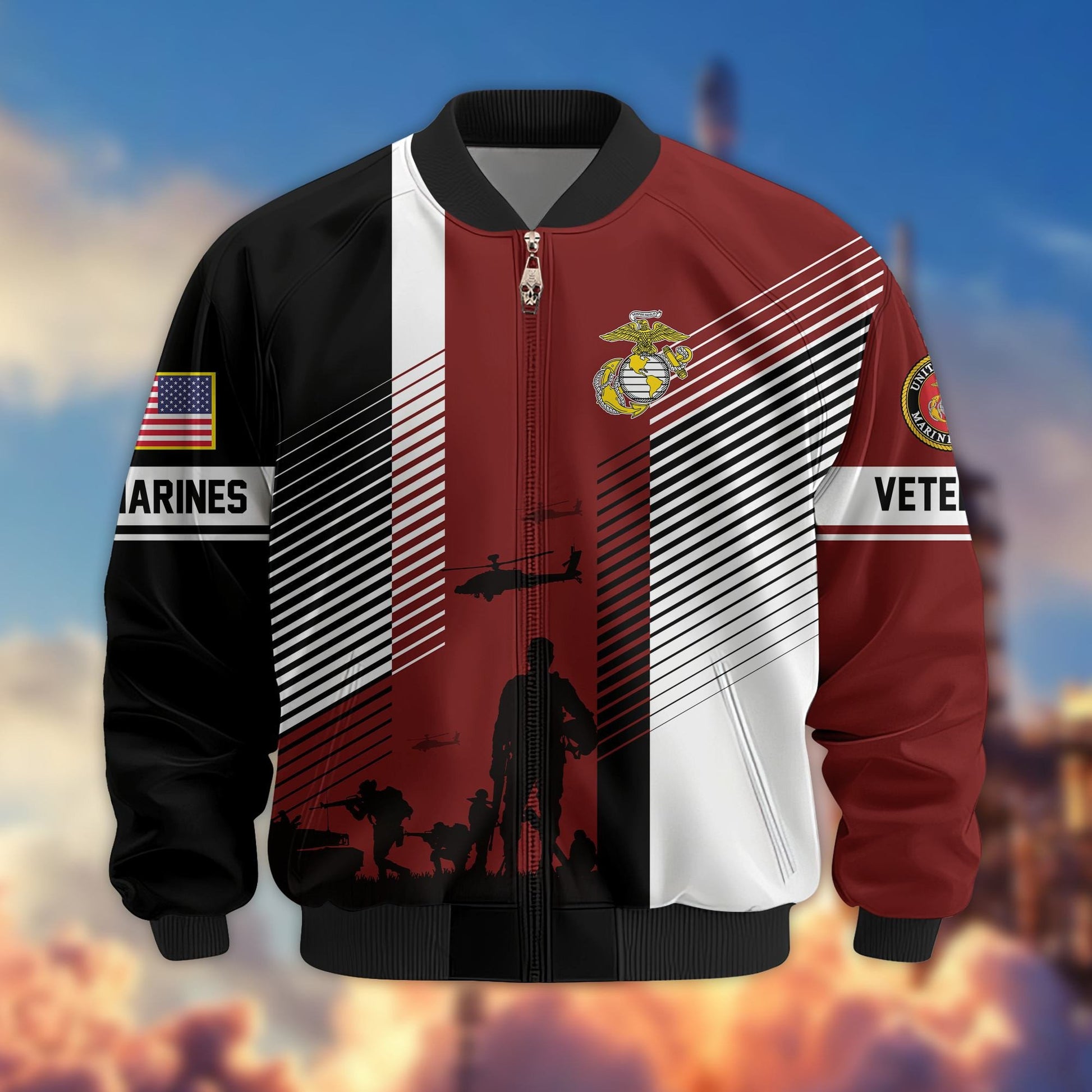 Premium US Veterans Bomber Jacket BPHN140811, Gifts For US Veterans, Gifts On Father's Day, Veterans Day.