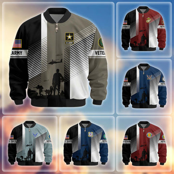 Premium US Veterans Bomber Jacket BPHN140811, Gifts For US Veterans, Gifts On Father's Day, Veterans Day.