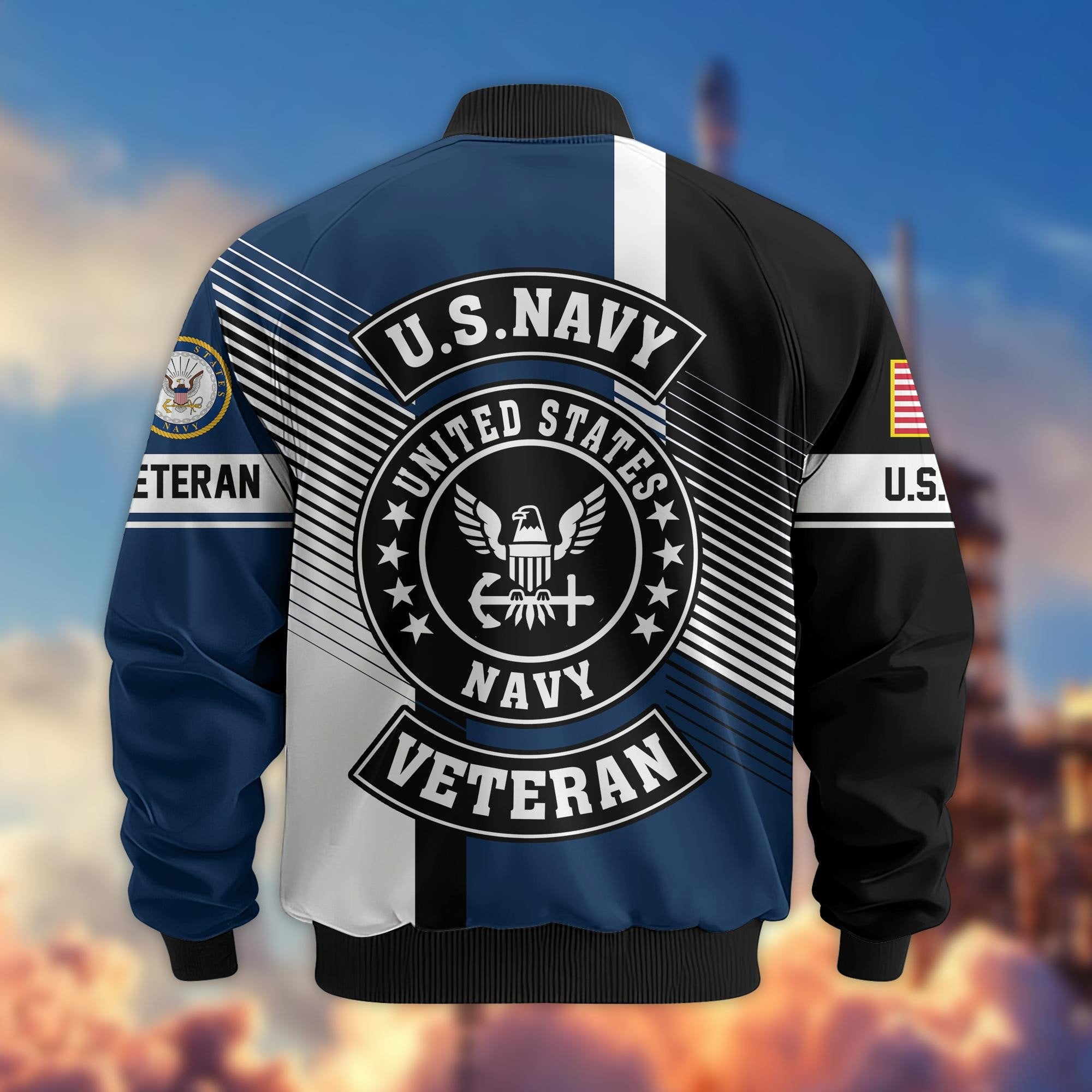 Premium US Veterans Bomber Jacket BPHN140811, Gifts For US Veterans, Gifts On Father's Day, Veterans Day.