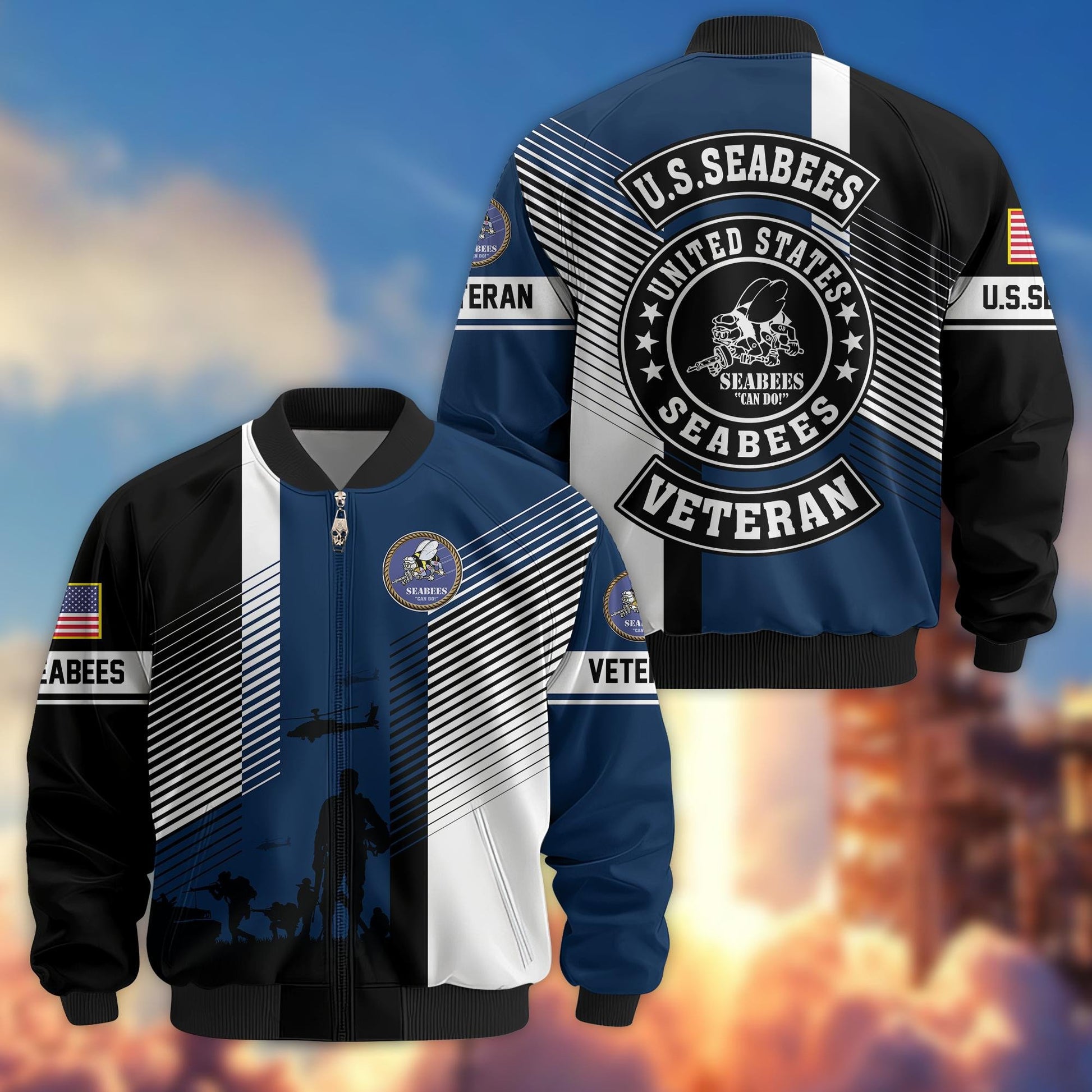 Premium US Veterans Bomber Jacket BPHN140811, Gifts For US Veterans, Gifts On Father's Day, Veterans Day.