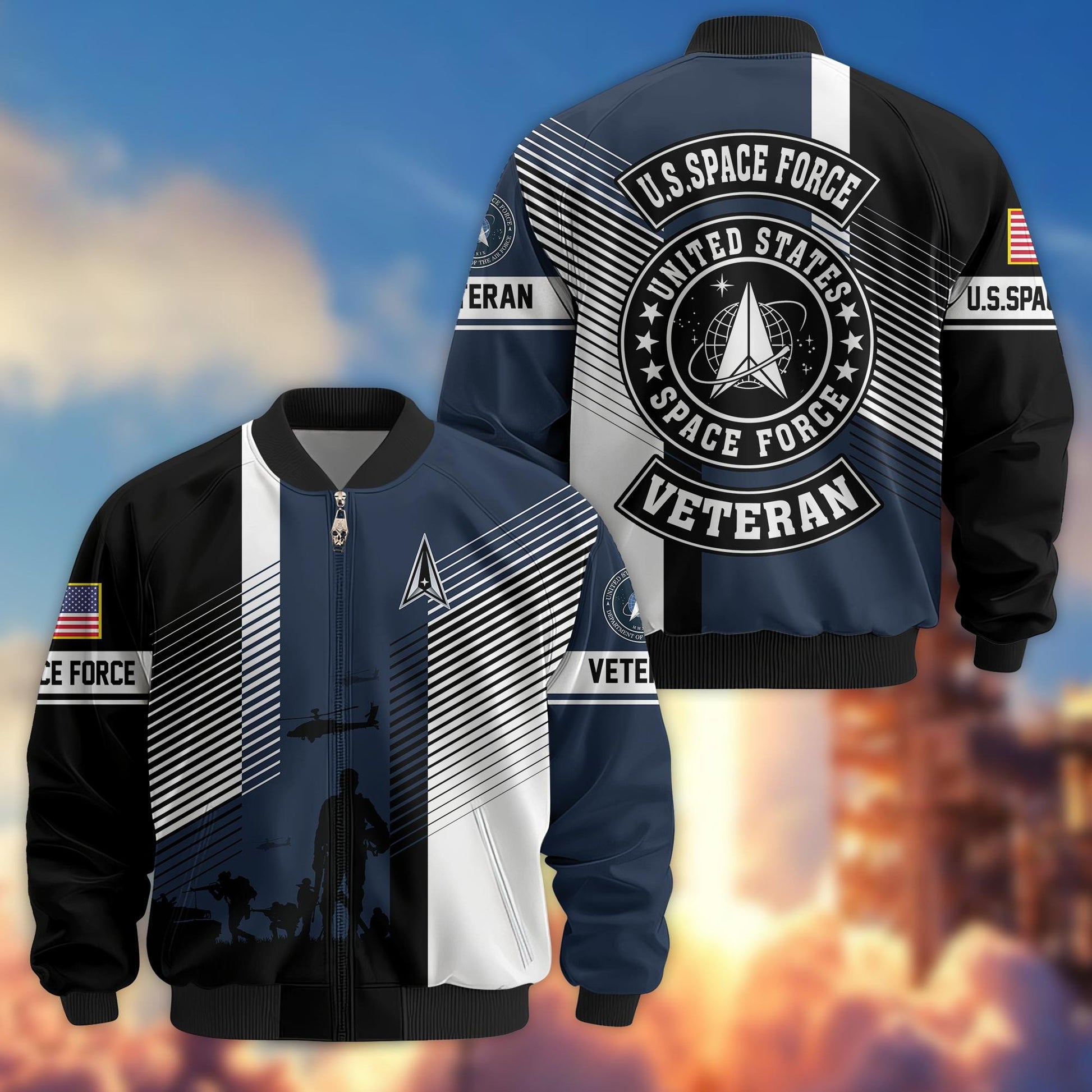 Premium US Veterans Bomber Jacket BPHN140811, Gifts For US Veterans, Gifts On Father's Day, Veterans Day.