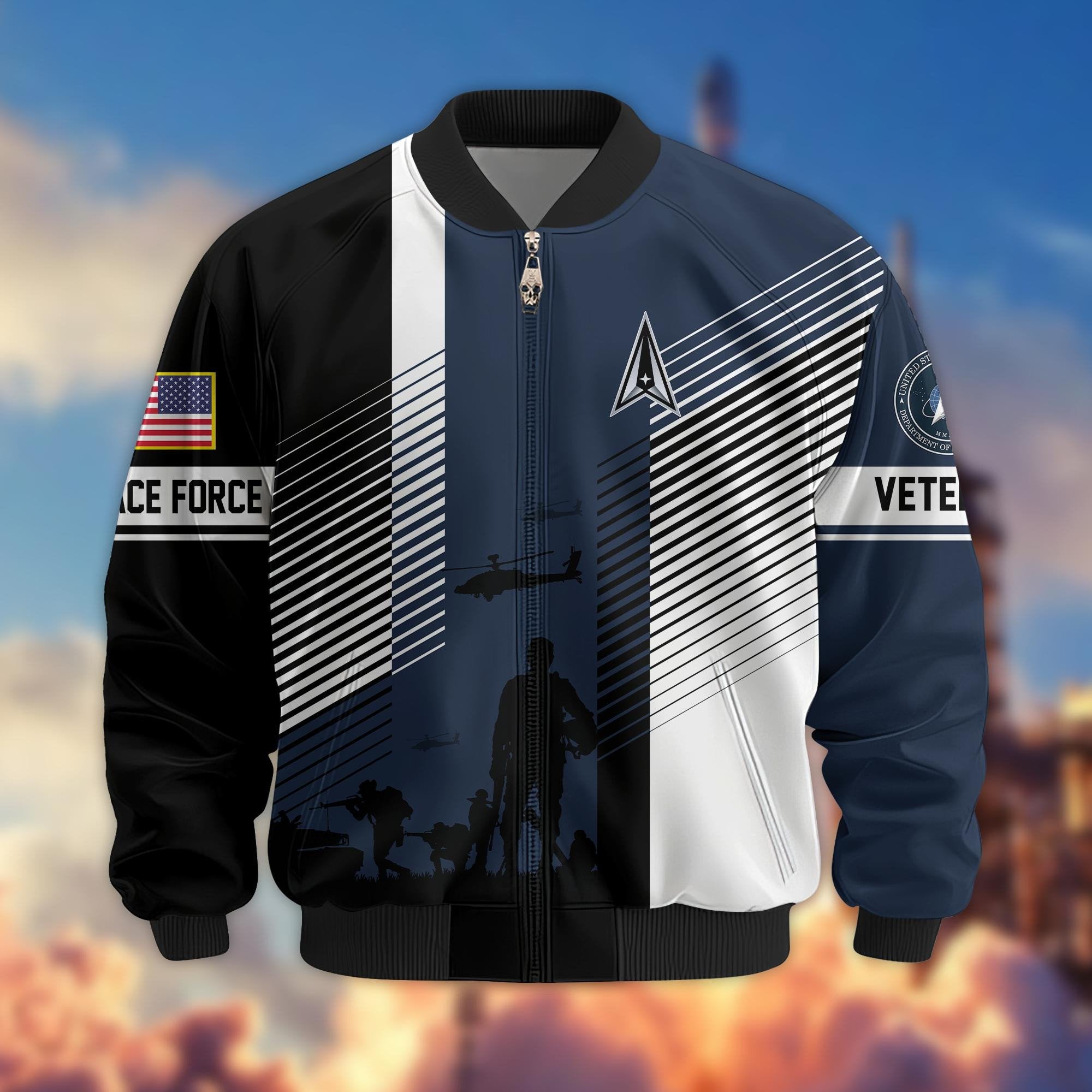 Premium US Veterans Bomber Jacket BPHN140811, Gifts For US Veterans, Gifts On Father's Day, Veterans Day.