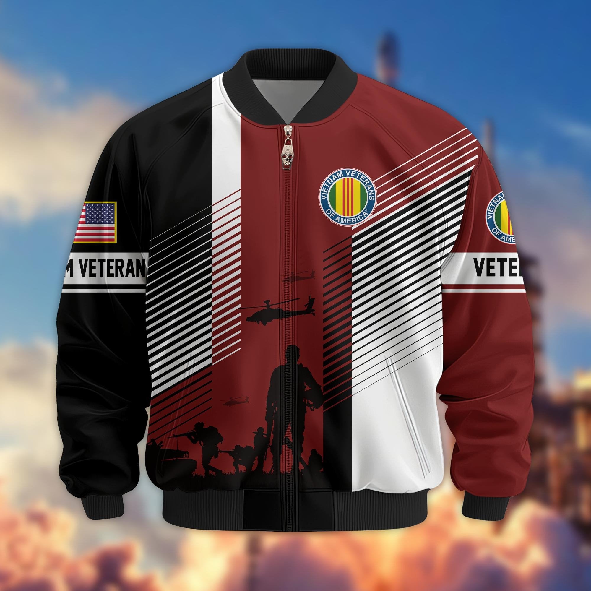 Premium US Veterans Bomber Jacket BPHN140811, Gifts For US Veterans, Gifts On Father's Day, Veterans Day.