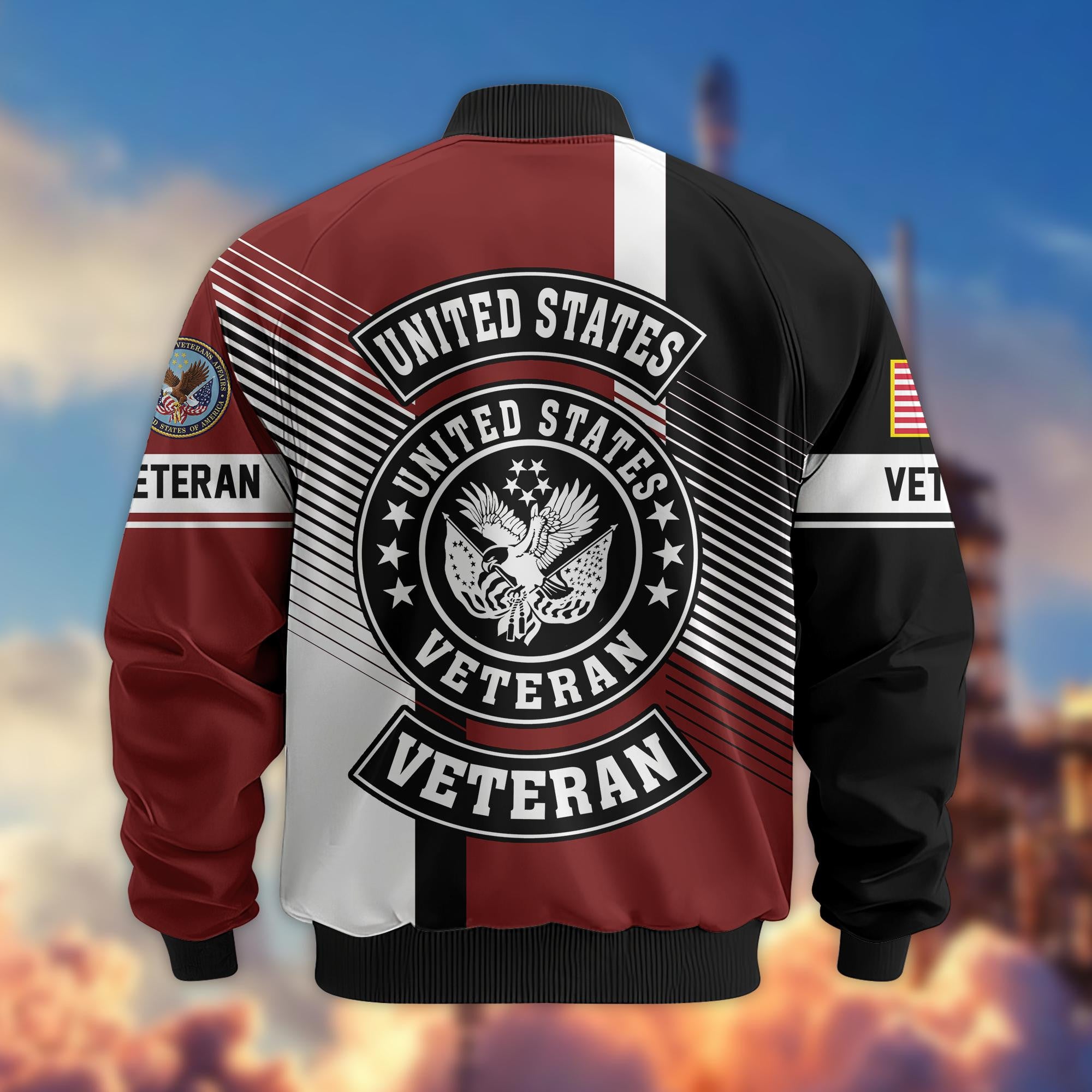 Premium US Veterans Bomber Jacket BPHN140811, Gifts For US Veterans, Gifts On Father's Day, Veterans Day.