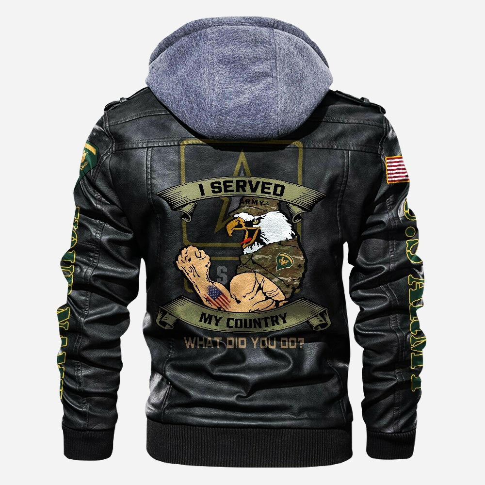 Premium Custom US Army Veteran Leather Jacket VPVC702165, Gifts For Army Veteran, Gifts On Father's Day, Veterans Day.