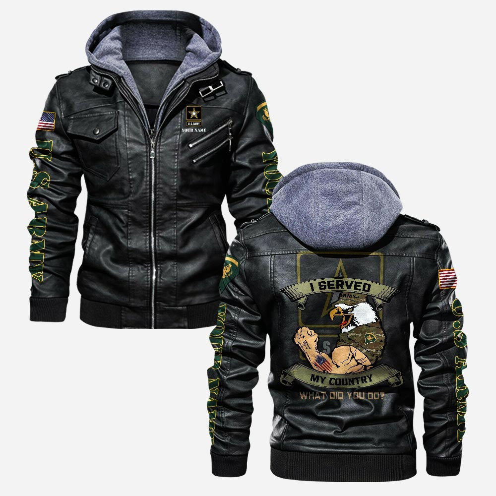 Premium Custom US Army Veteran Leather Jacket VPVC702165, Gifts For Army Veteran, Gifts On Father's Day, Veterans Day.