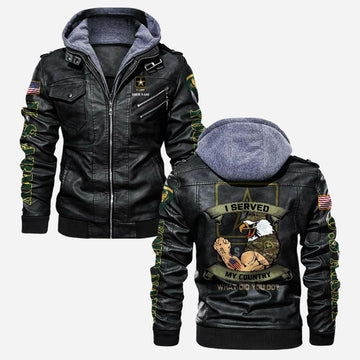Premium Custom US Army Veteran Leather Jacket VPVC702165, Gifts For Army Veteran, Gifts On Father's Day, Veterans Day.