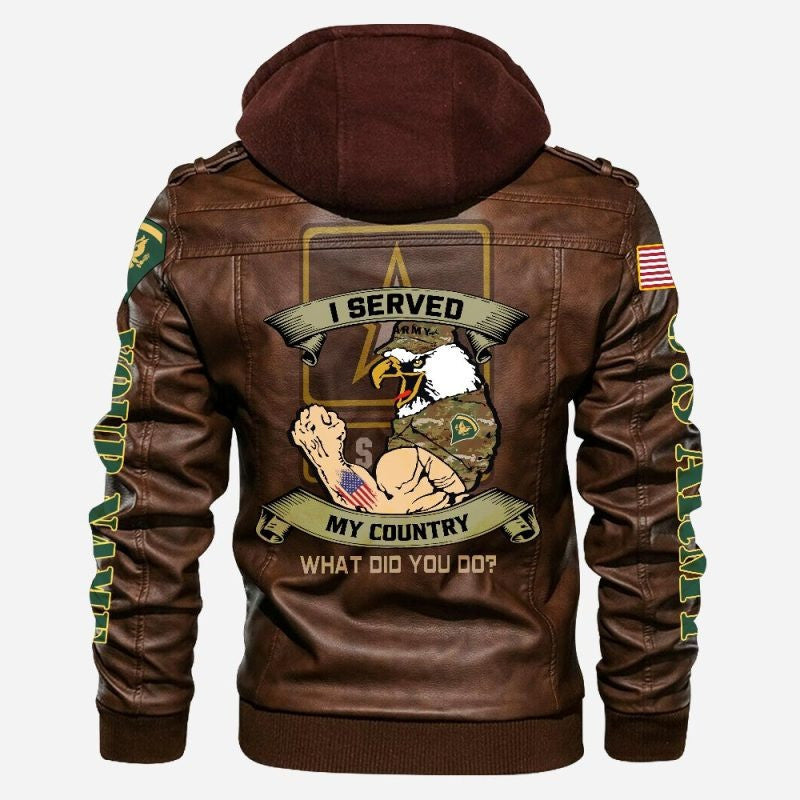 Premium Custom US Army Veteran Leather Jacket VPVC702166, Gifts For Army Veteran, Gifts On Father's Day, Veterans Day.