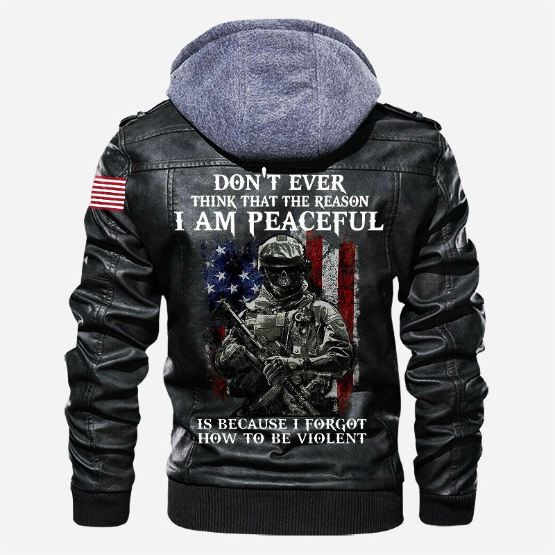 Premium Custom US Veteran Leather Jacket VPVC702169, Gifts For US Veteran, Gifts On Father's Day, Veterans Day.