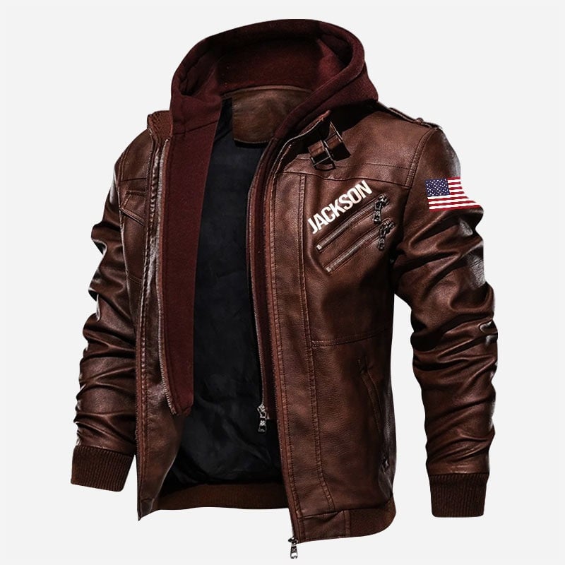 Premium Custom US Veteran Leather Jacket VPVC702170, Gifts For US Veteran, Gifts On Father's Day, Veterans Day.
