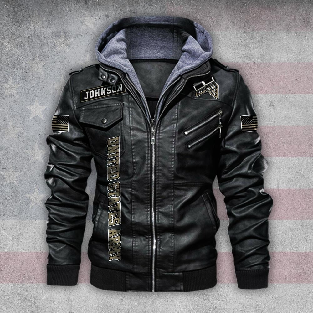 Premium Custom US Veteran Leather Jacket VPVC702171, Gifts For US Veteran, Gifts On Father's Day, Veterans Day.