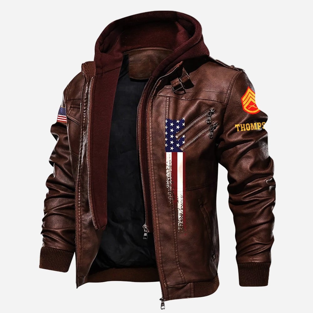 Premium Custom USMC Leather Jacket VPVC702178, Gifts For Marine Veteran, Gifts On Father's Day, Veterans Day.