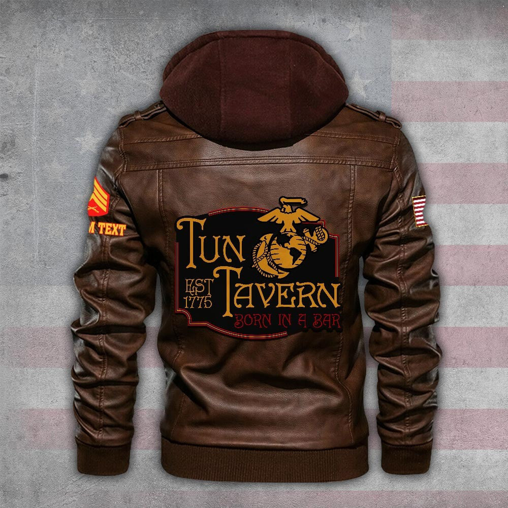 Premium Custom USMC Leather Jacket VPVC702184, Gifts For Marine Veteran, Gifts On Father's Day, Veterans Day.