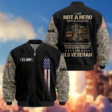 Premium Custom US Army Veteran Bomber Jacket VPVC804201, Gifts For US Army Veteran, Gifts On Father's Day, Veterans Day.