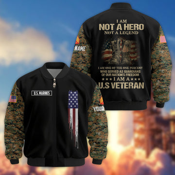Premium Custom USMC Veteran Bomber Jacket VPVC804203, Gifts For US Marine Veteran, Gifts On Father's Day, Veterans Day.