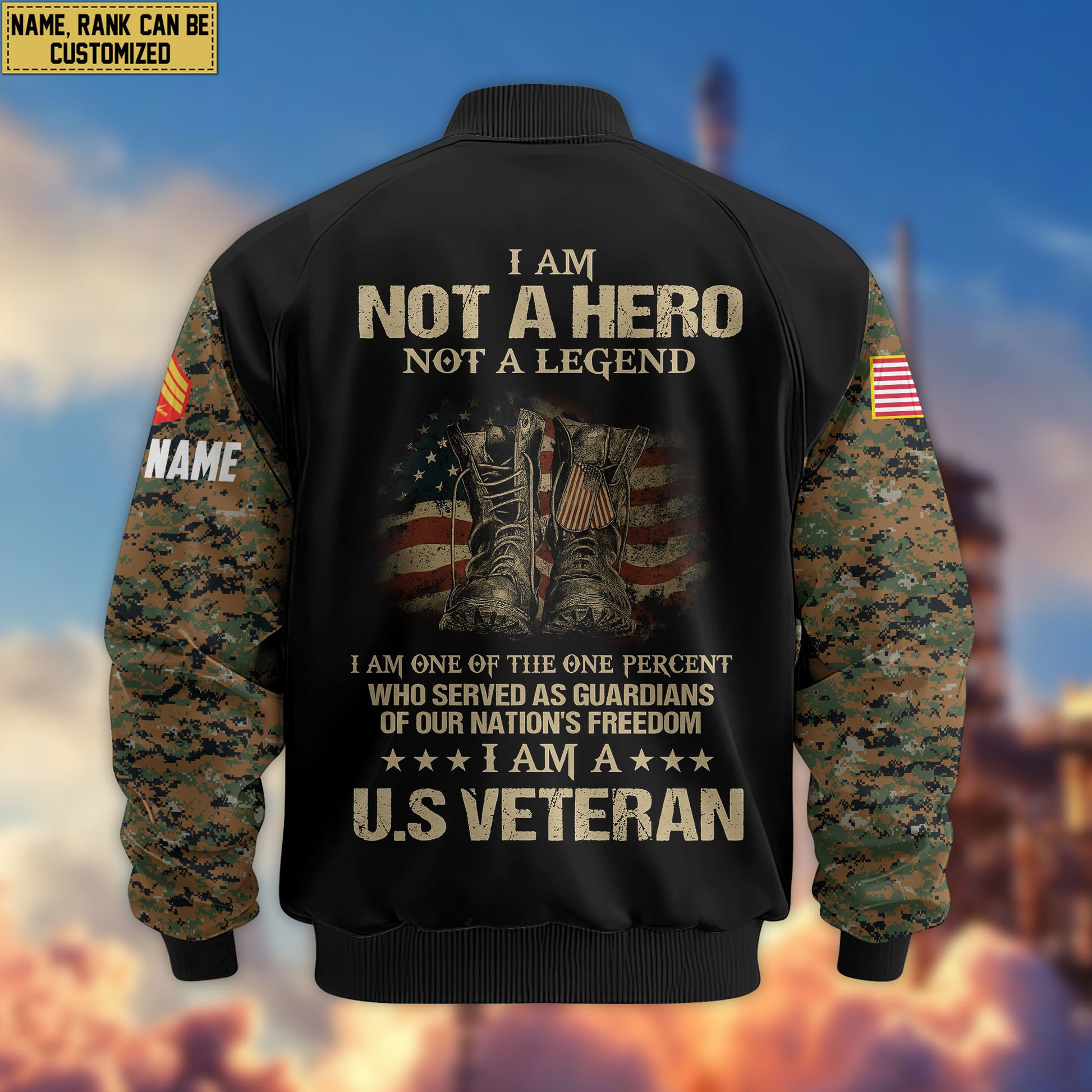 Premium Custom USMC Veteran Bomber Jacket VPVC804203, Gifts For US Marine Veteran, Gifts On Father's Day, Veterans Day.