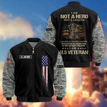 Premium Custom USAF Veteran Bomber Jacket VPVC804204, Gifts For US Air Force Veteran, Gifts On Father's Day, Veterans Day.