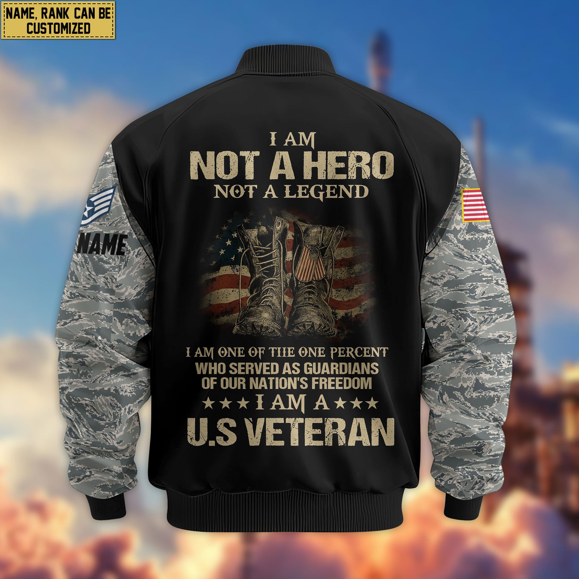 Premium Custom USAF Veteran Bomber Jacket VPVC804204, Gifts For US Air Force Veteran, Gifts On Father's Day, Veterans Day.