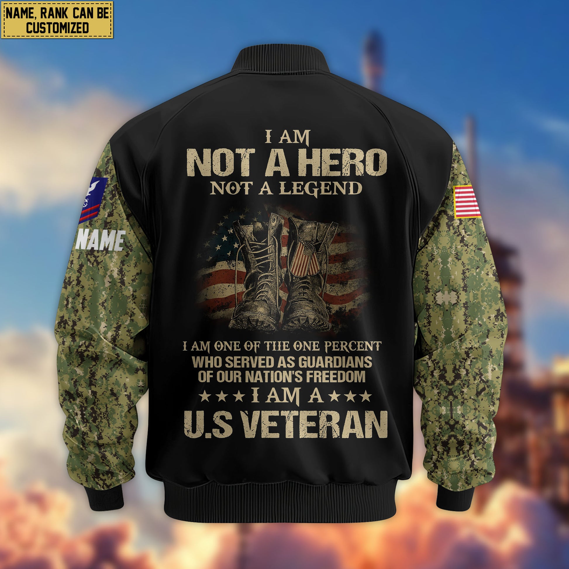 Premium Custom USCG Veteran Bomber Jacket VPVC804205, Gifts For Coast Guard Veteran, Gifts On Father's Day, Veterans Day.