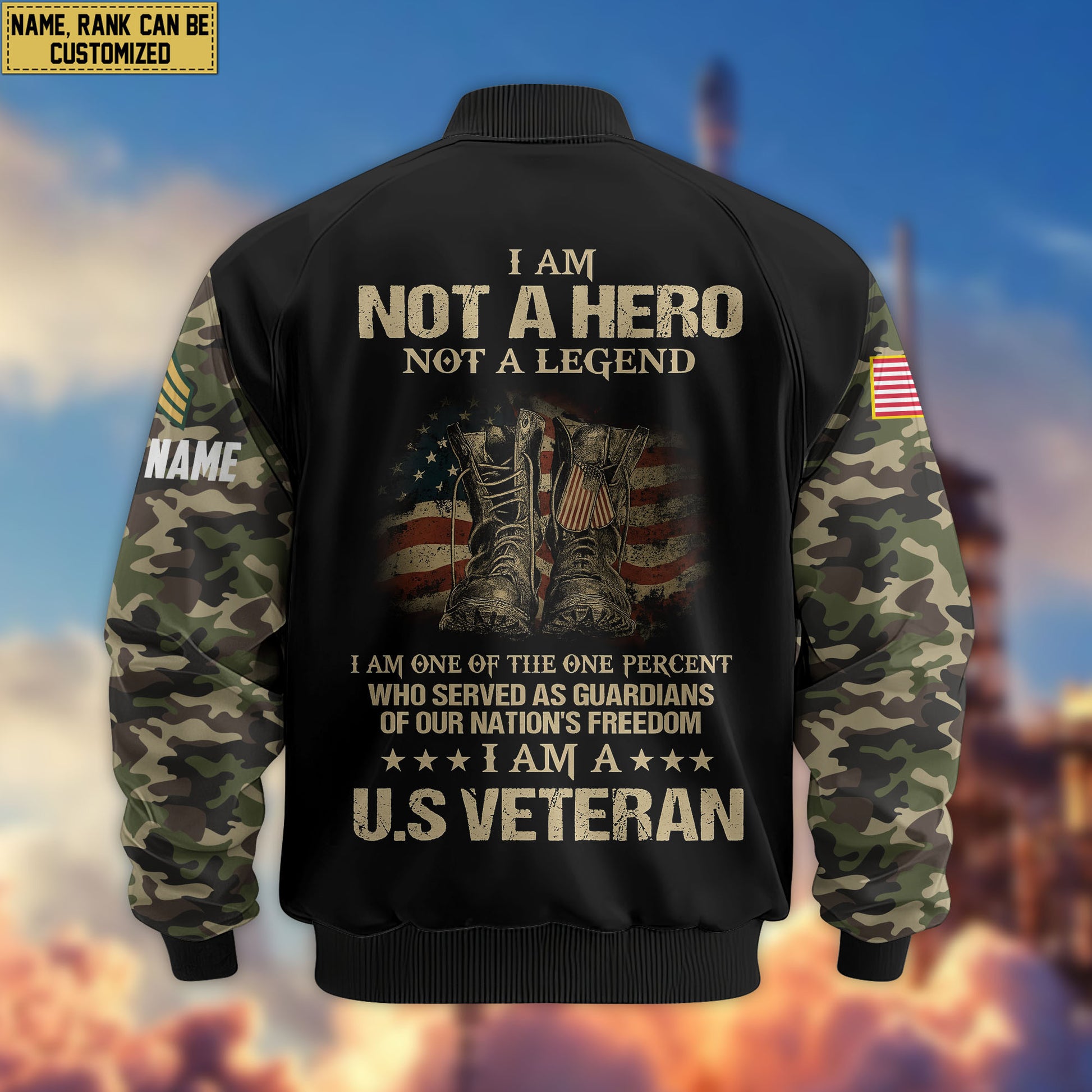 Premium Custom US Veteran Bomber Jacket VPVC804207, Gifts For US Veteran, Gifts On Father's Day, Veterans Day.