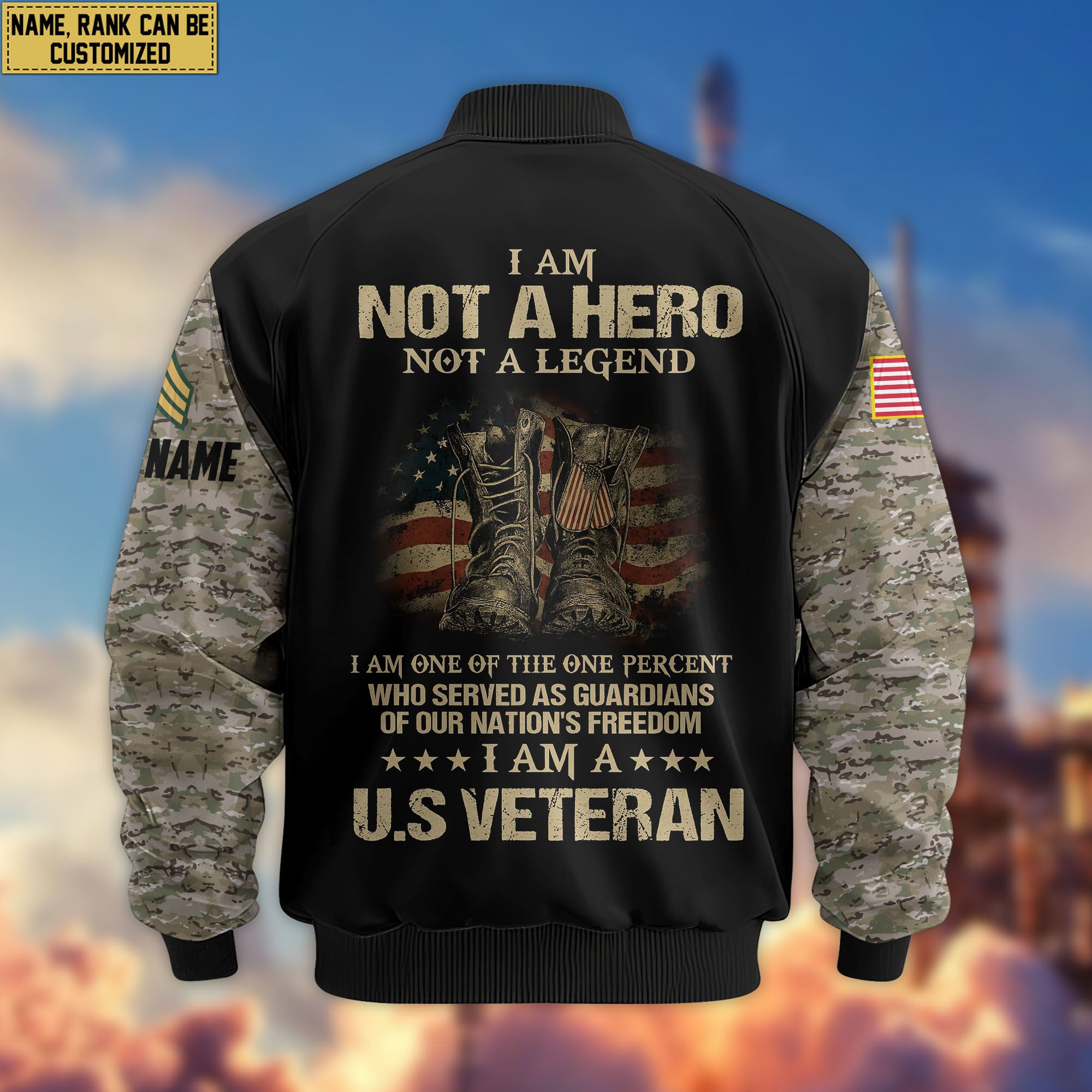 Premium Custom US Army National Guard Veteran Bomber Jacket VPVC804208, Gifts For Army National Guard Veteran, Gifts On Father's Day, Veterans Day.