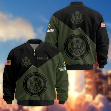 Premium Custom US Army Veteran Bomber Jacket VPVC804301, Gifts For US Army Veteran, Gifts On Father's Day, Veterans Day.