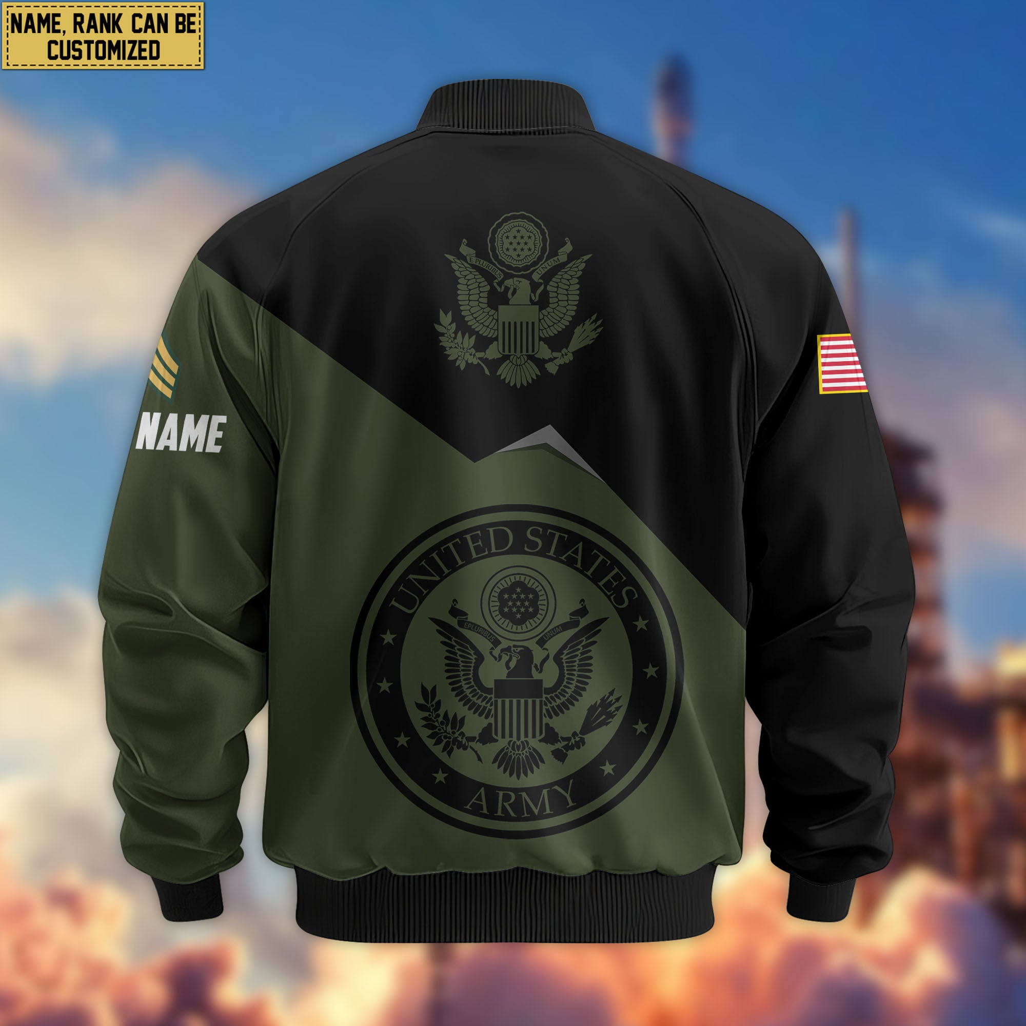 Premium Custom US Army Veteran Bomber Jacket VPVC804301, Gifts For US Army Veteran, Gifts On Father's Day, Veterans Day.