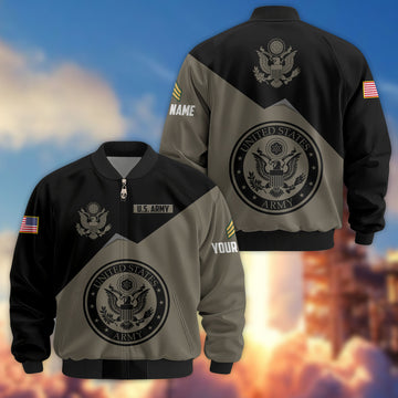 Premium Custom US Army Veteran Bomber Jacket VPVC804310, Gifts For US Army Veteran, Gifts On Father's Day, Veterans Day.