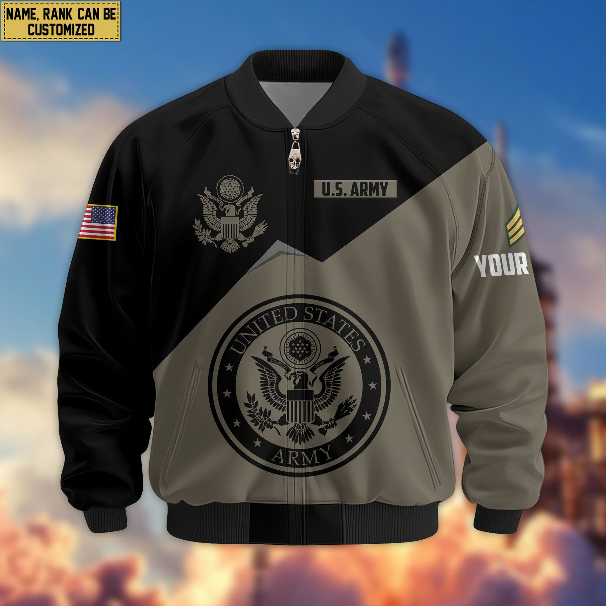 Premium Custom US Army Veteran Bomber Jacket VPVC804310, Gifts For US Army Veteran, Gifts On Father's Day, Veterans Day.