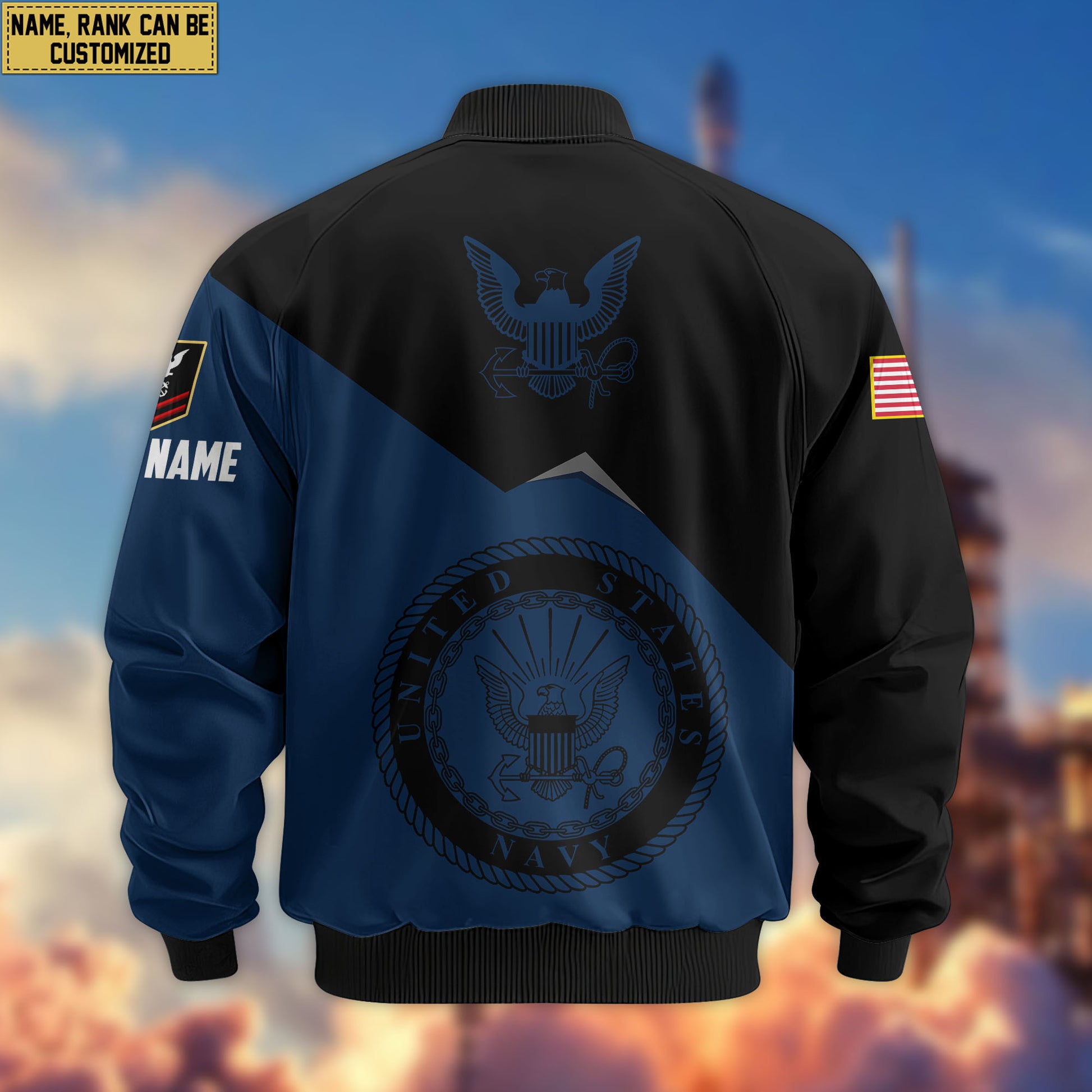 Premium Custom US Navy Veteran Bomber Jacket VPVC804302, Gifts For US Navy Veteran, Gifts On Father's Day, Veterans Day.