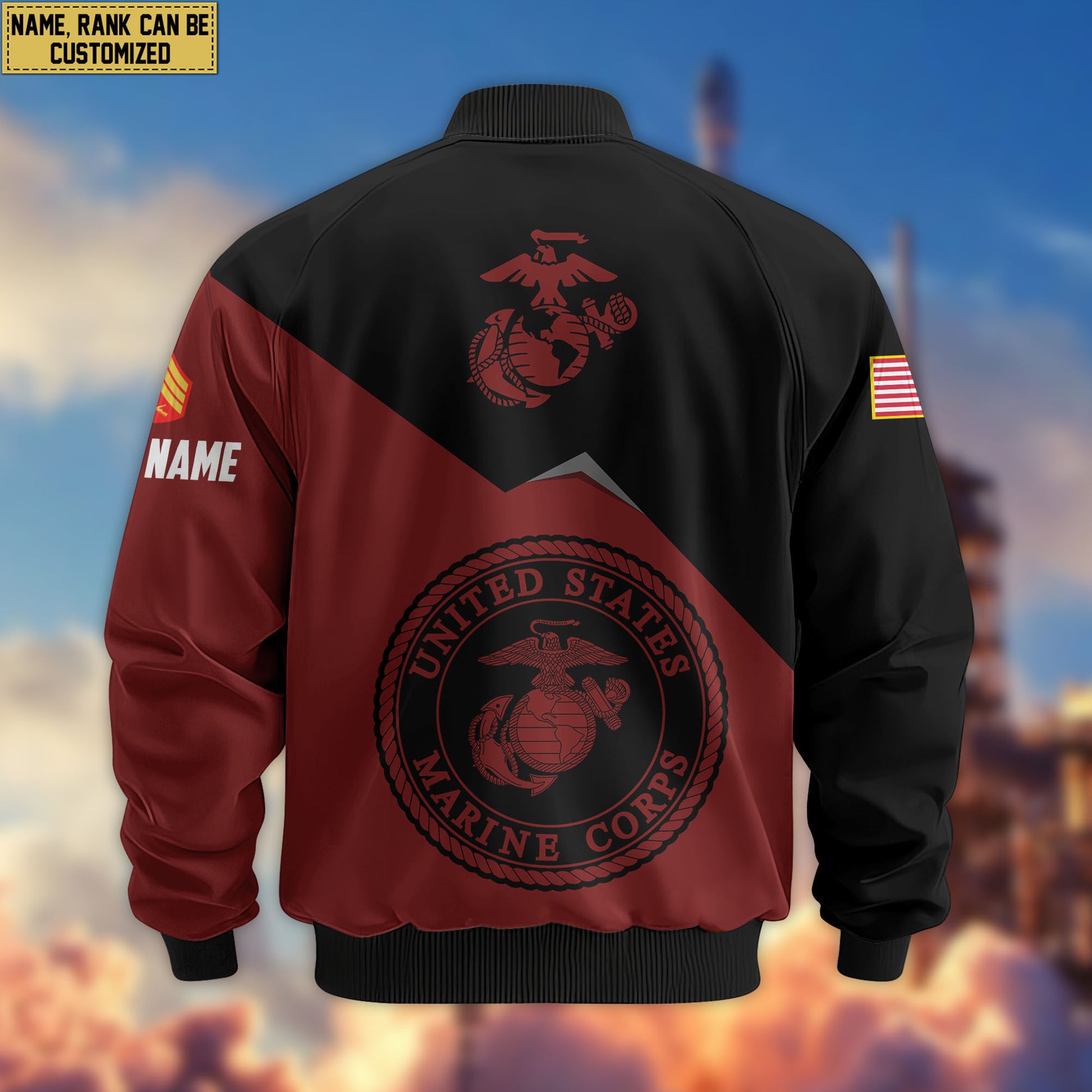 Premium Custom USMC Veteran Bomber Jacket VPVC804303, Gifts For US Marine Veteran, Gifts On Father's Day, Veterans Day.